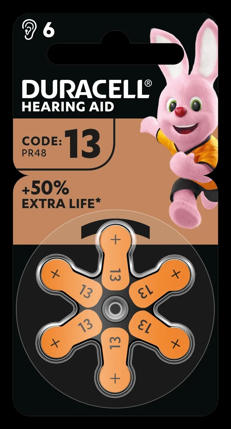 Duracell Hörapparatsbatteri 13, 6 st