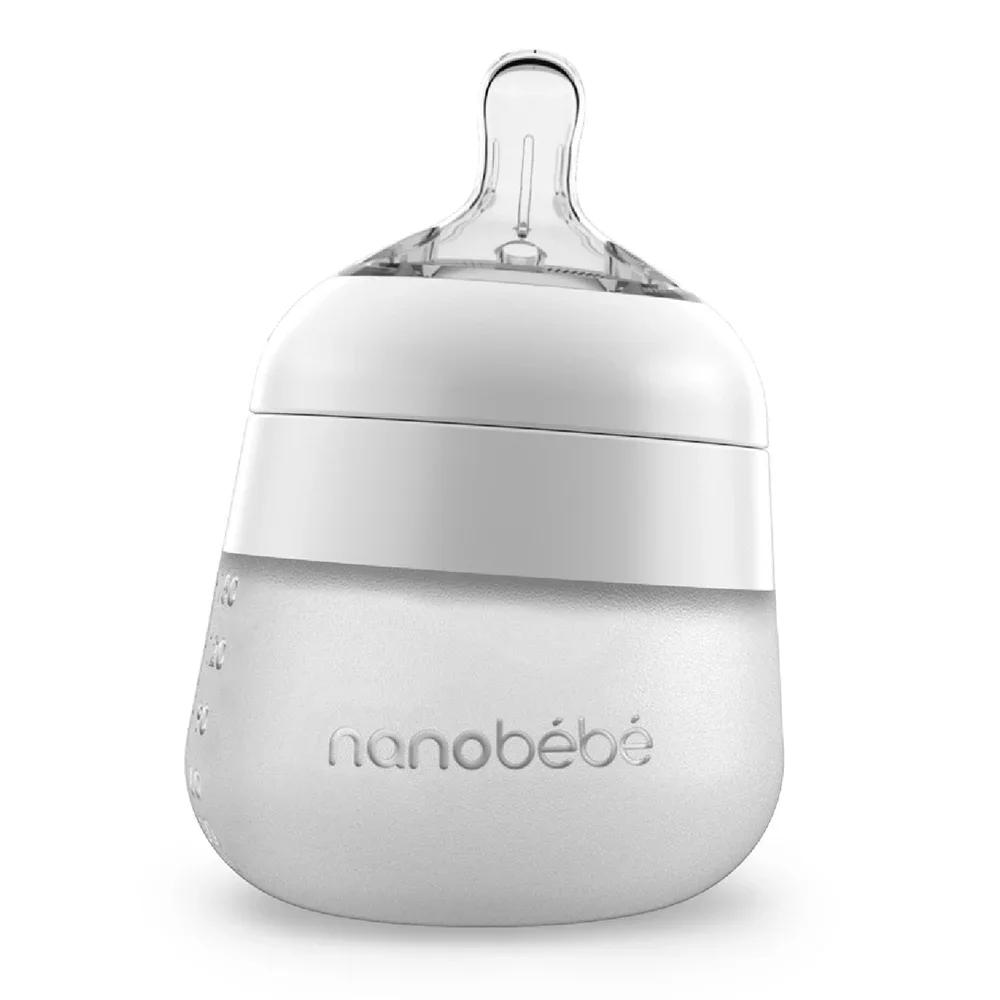 Nanobébé Flexy Silikonflaska Anti-kolik 150 ml Vit - Nappar & nappflaskor