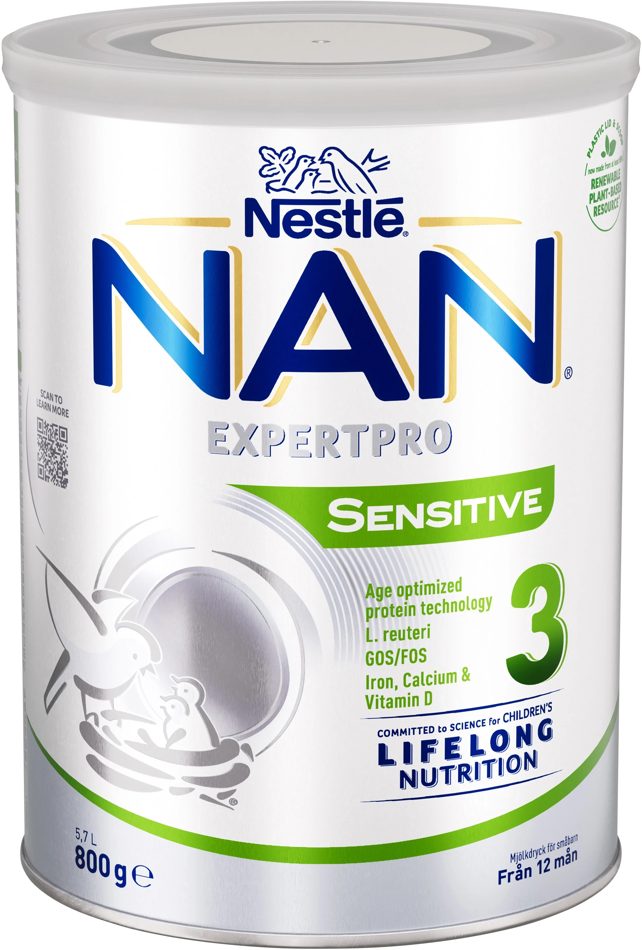 NAN Expertpro Sensitive 3 Mjölkdryck 800 g - Mjölkersättning