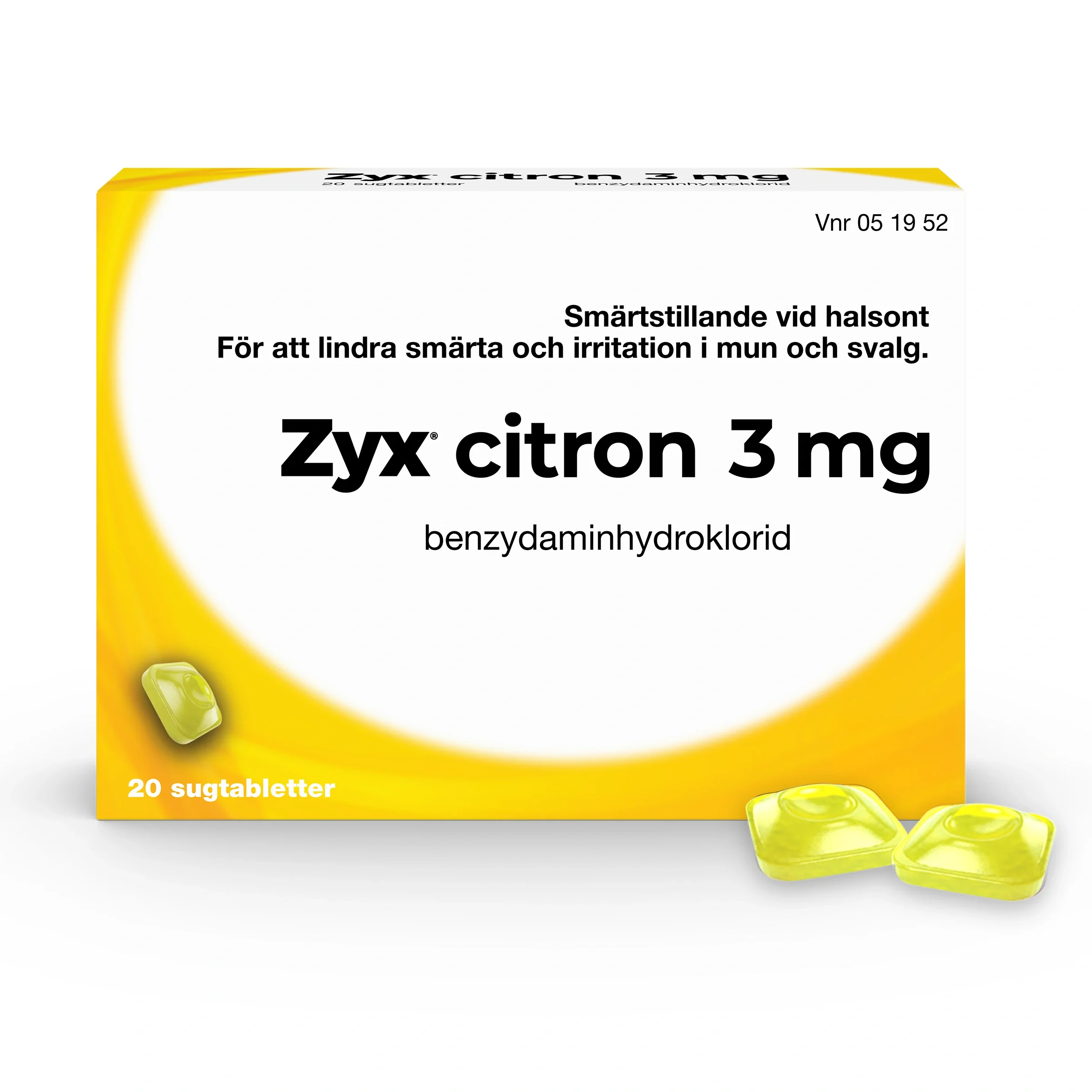 Zyx Citron Sugtablett 3 mg 20 sugtabletter - Ont i halsen