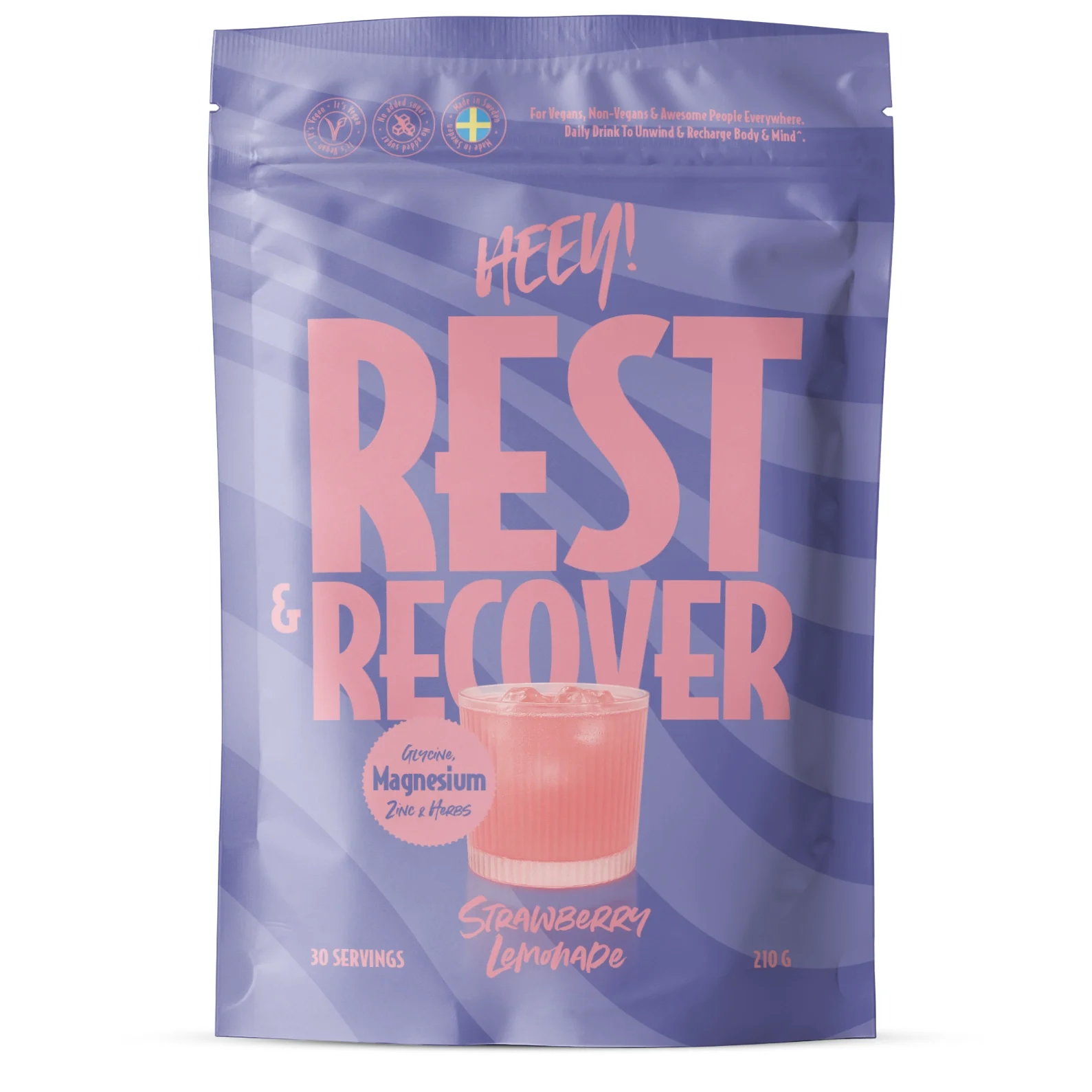 Heey! Rest & Recover Magnesium Jordgubbslemonad 210 g - Magnesium