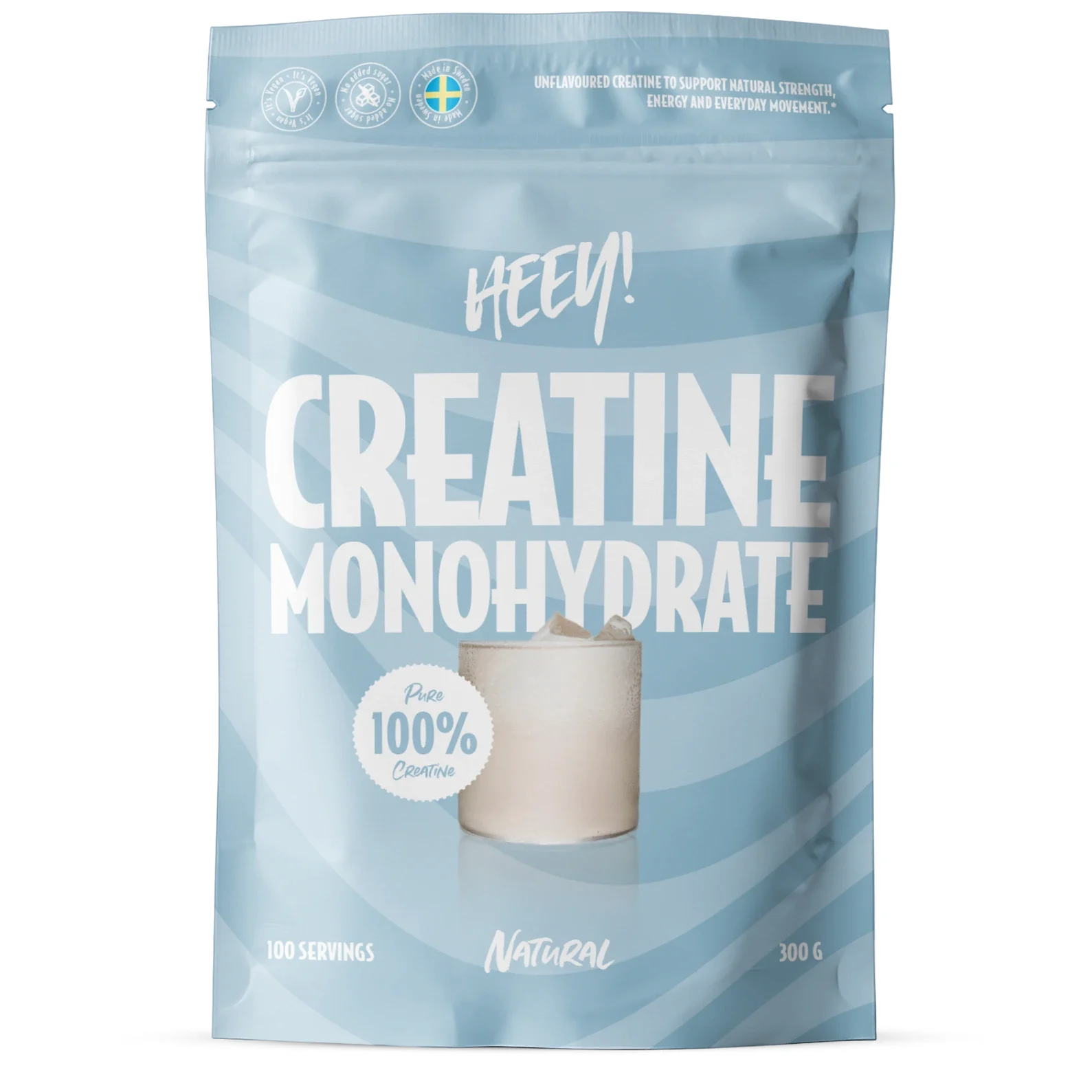Heey! Creatine Monohydrate 100% Kreatin Naturell 300 g - Kreatin
