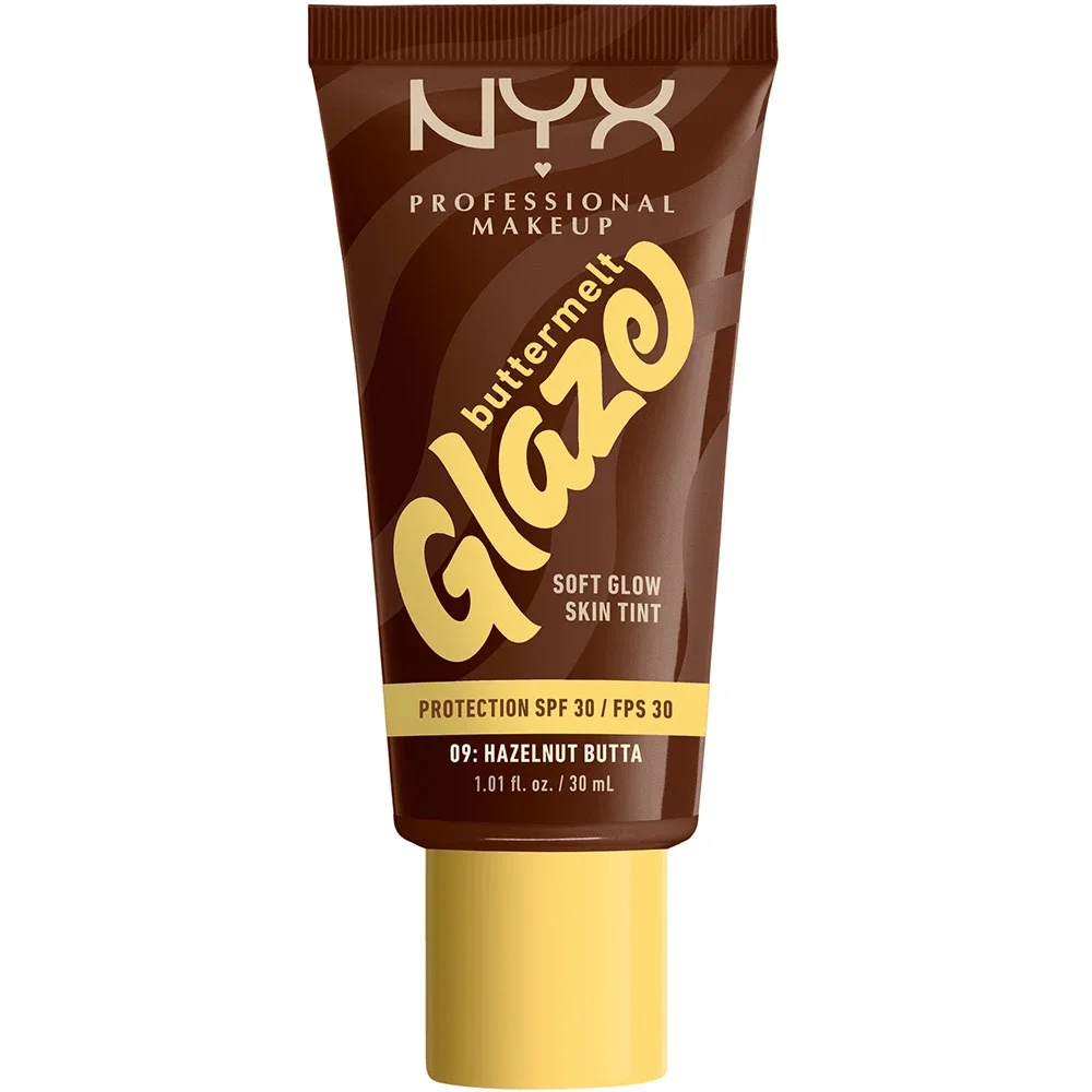 NYX Professional Makeup Buttermelt Glaze Skin Tint SPF30, 30 ml 09 Hazelnut - Makeup