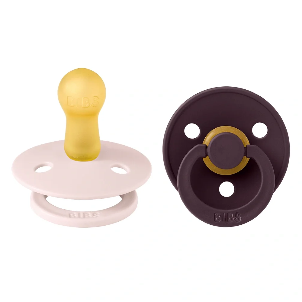 BIBS Pacifier Colour Latex Petal/Plum 2 pack Size 2 - Nappar