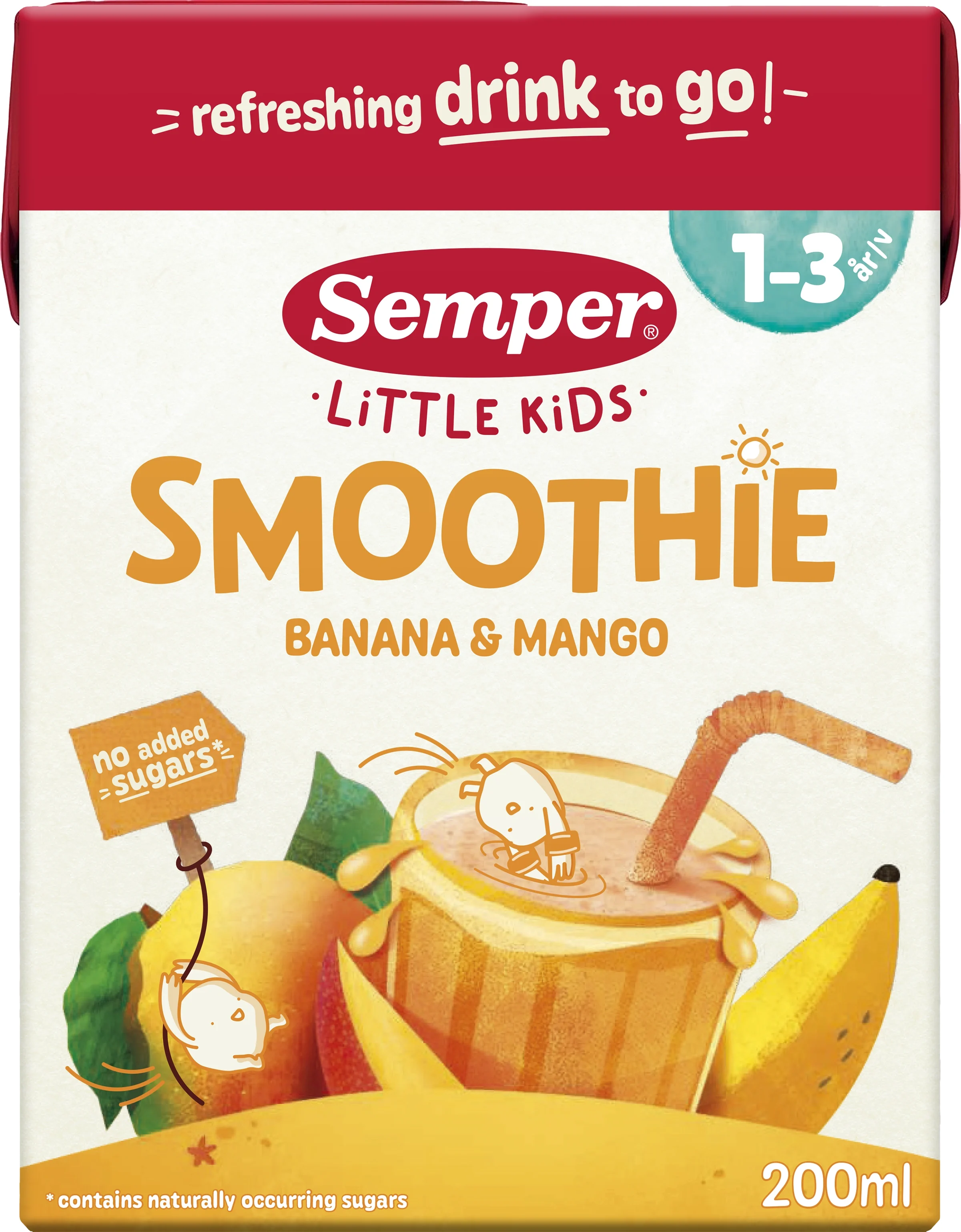 Semper Smoothie Banan Mango 1 år 200 ml - Barnmat