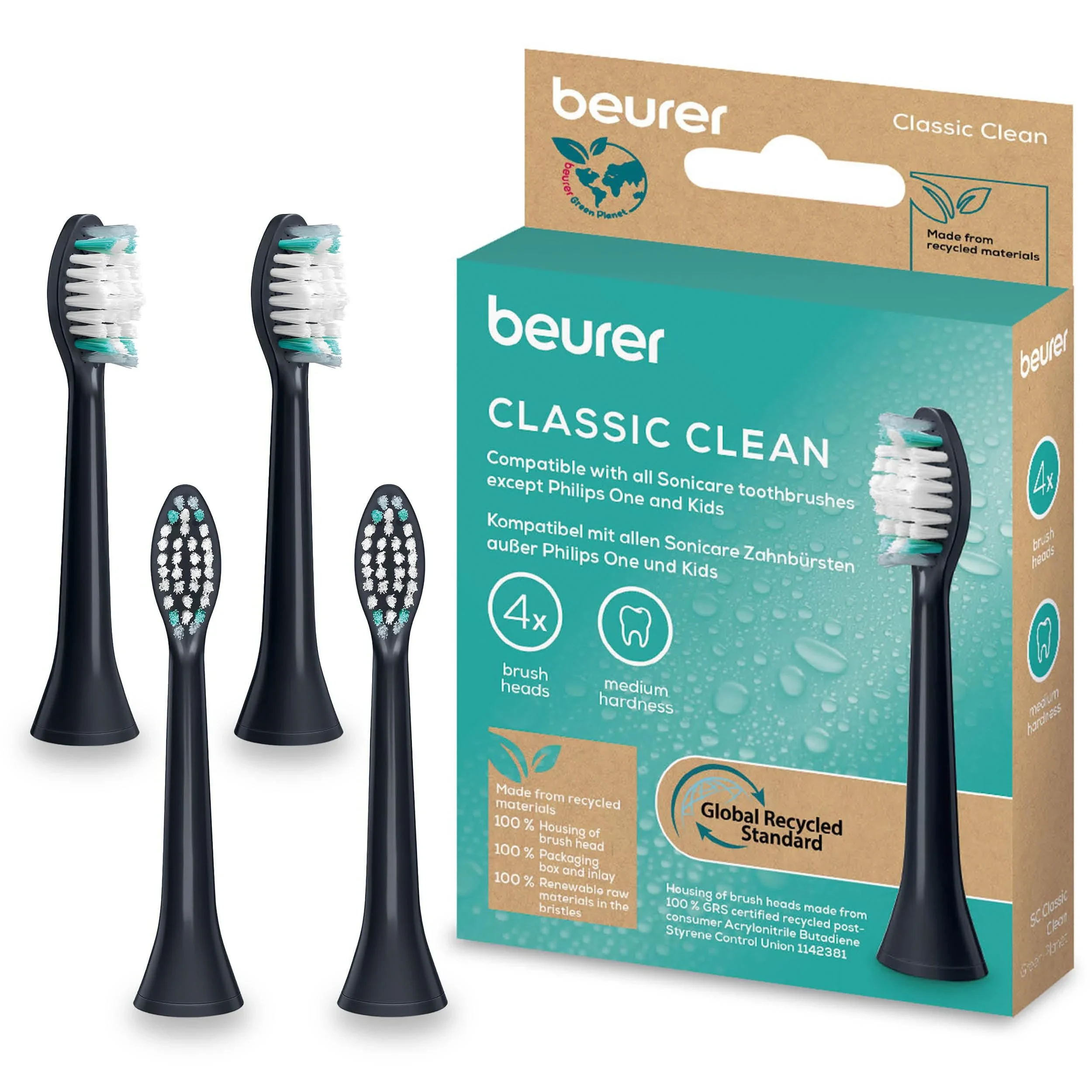 Beurer SC Classic Clean Brush Heads 4-pack - Tandborsthuvuden