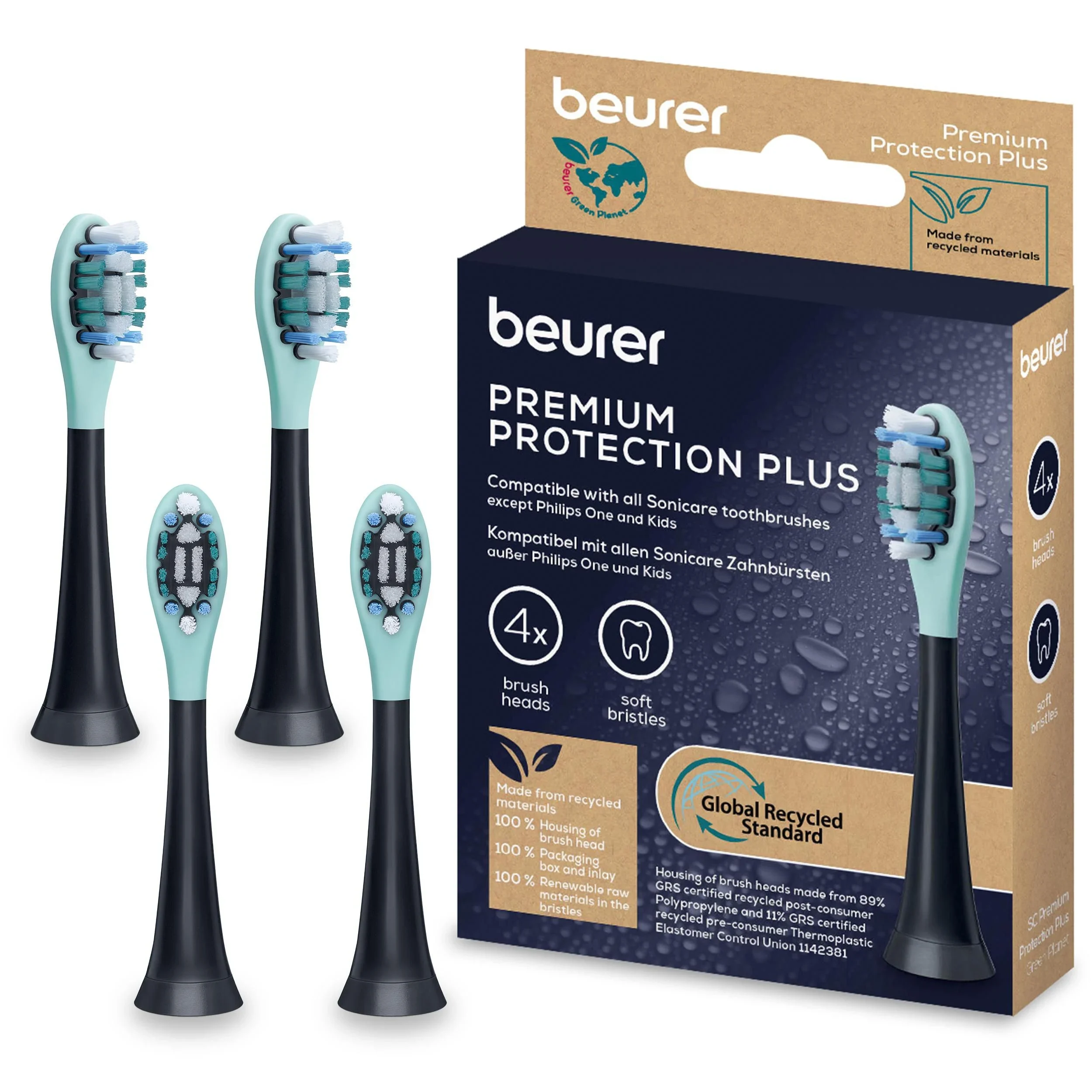 Beurer SC Protection Plus Brush Heads 4-pack - Tandborsthuvuden