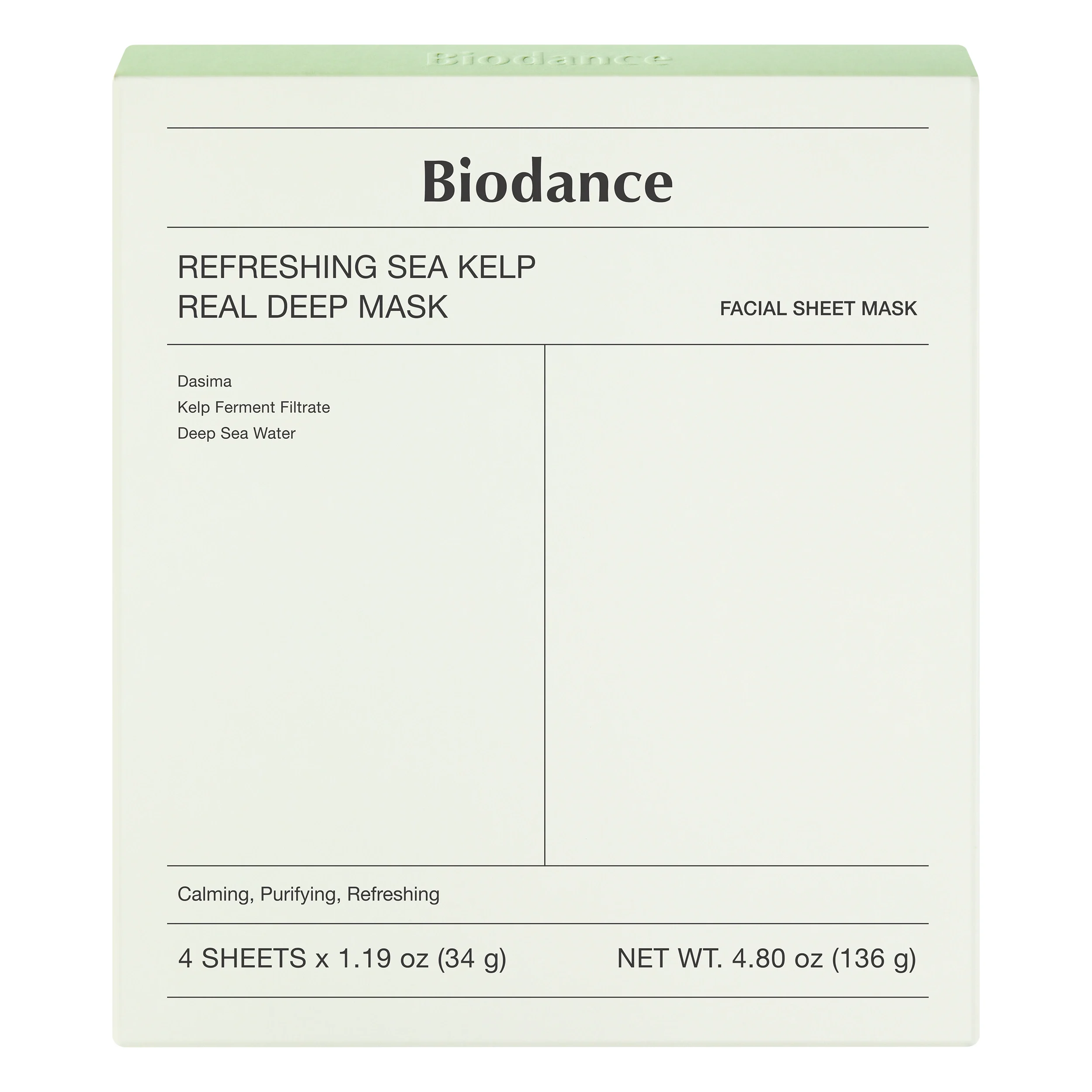 Biodance Refreshing Sea Kelp Real Deep Mask 1 box - Ansiktsmask