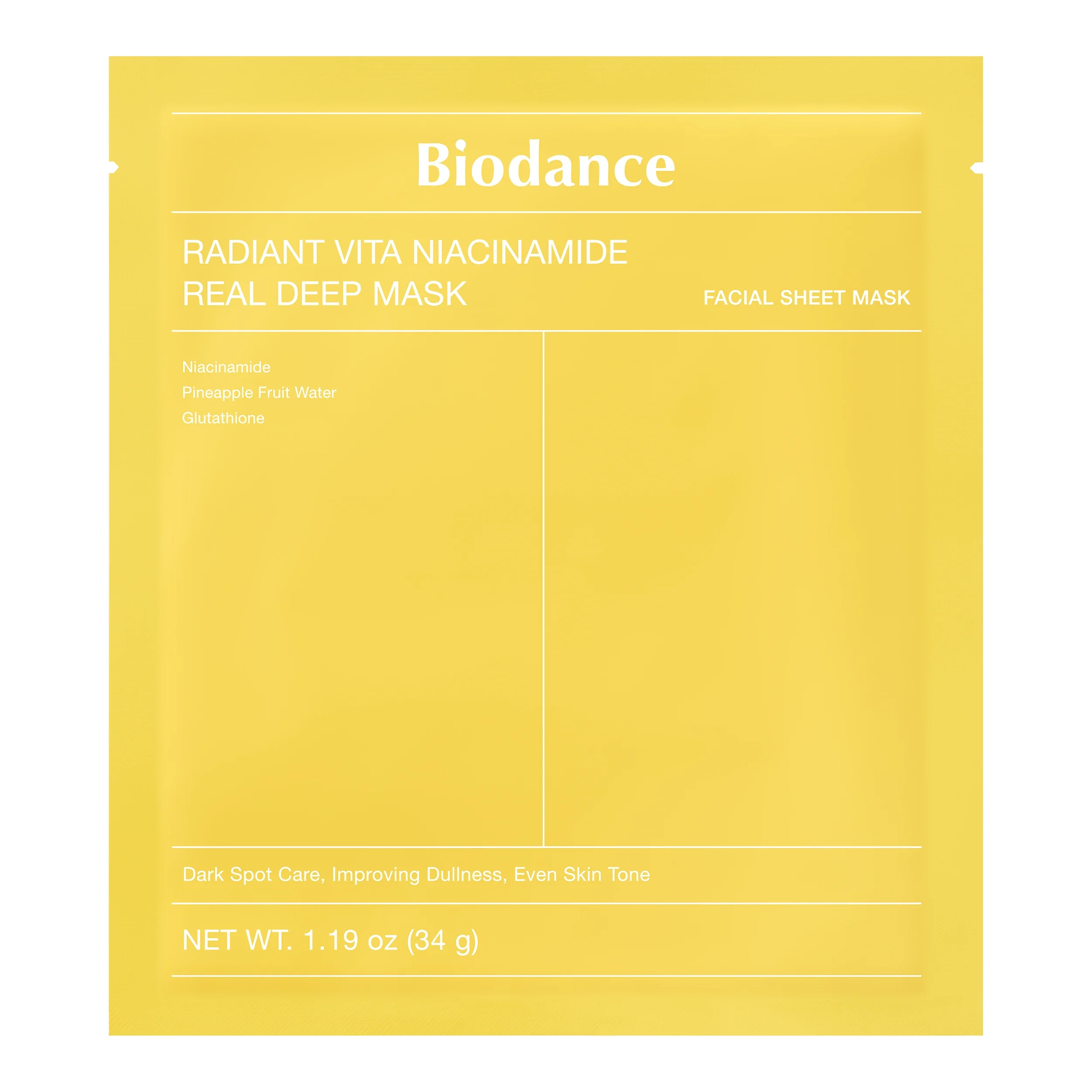 Biodance Radiant Vita Niacinamide Real Deep Mask 1 st - Ansiktsmask