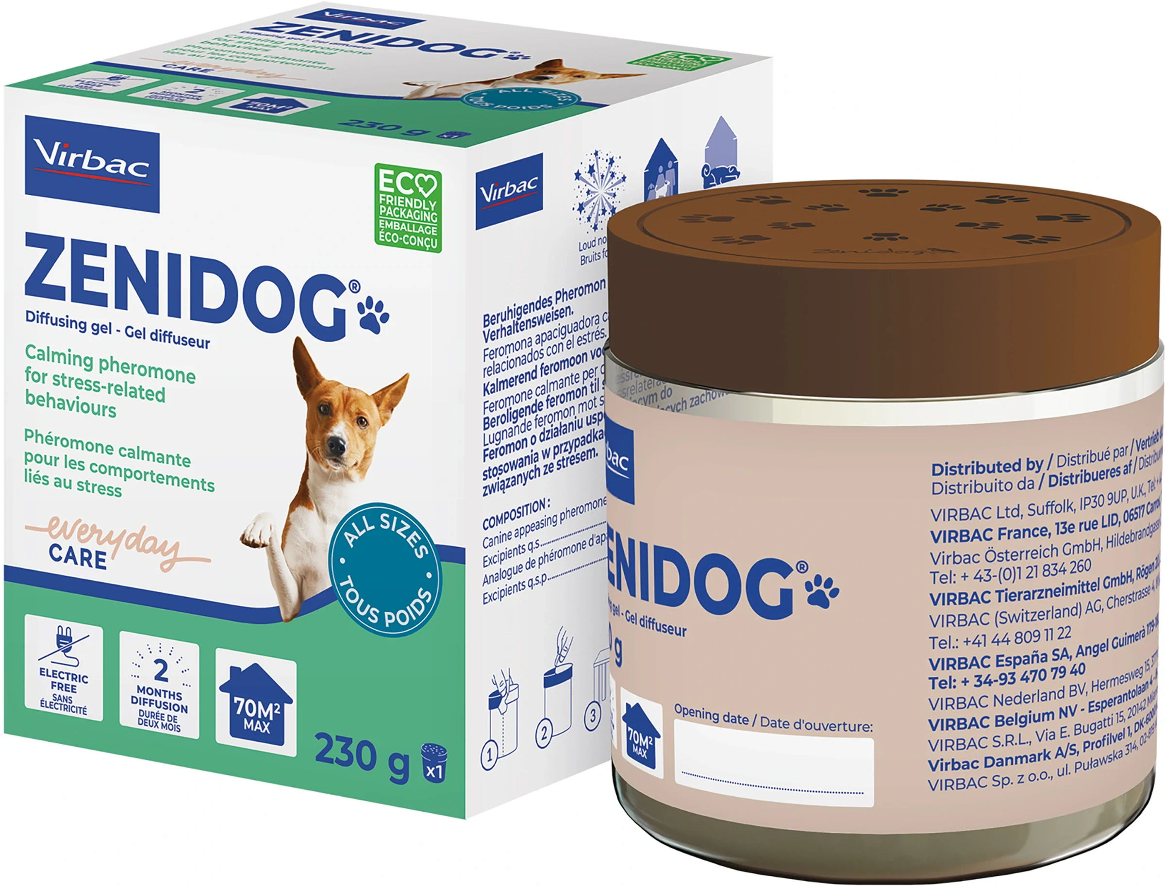 Virbac Zenidog Calming Pheromone Gel Diffuser for Dogs 230 g - Rädsla & oro hos hund