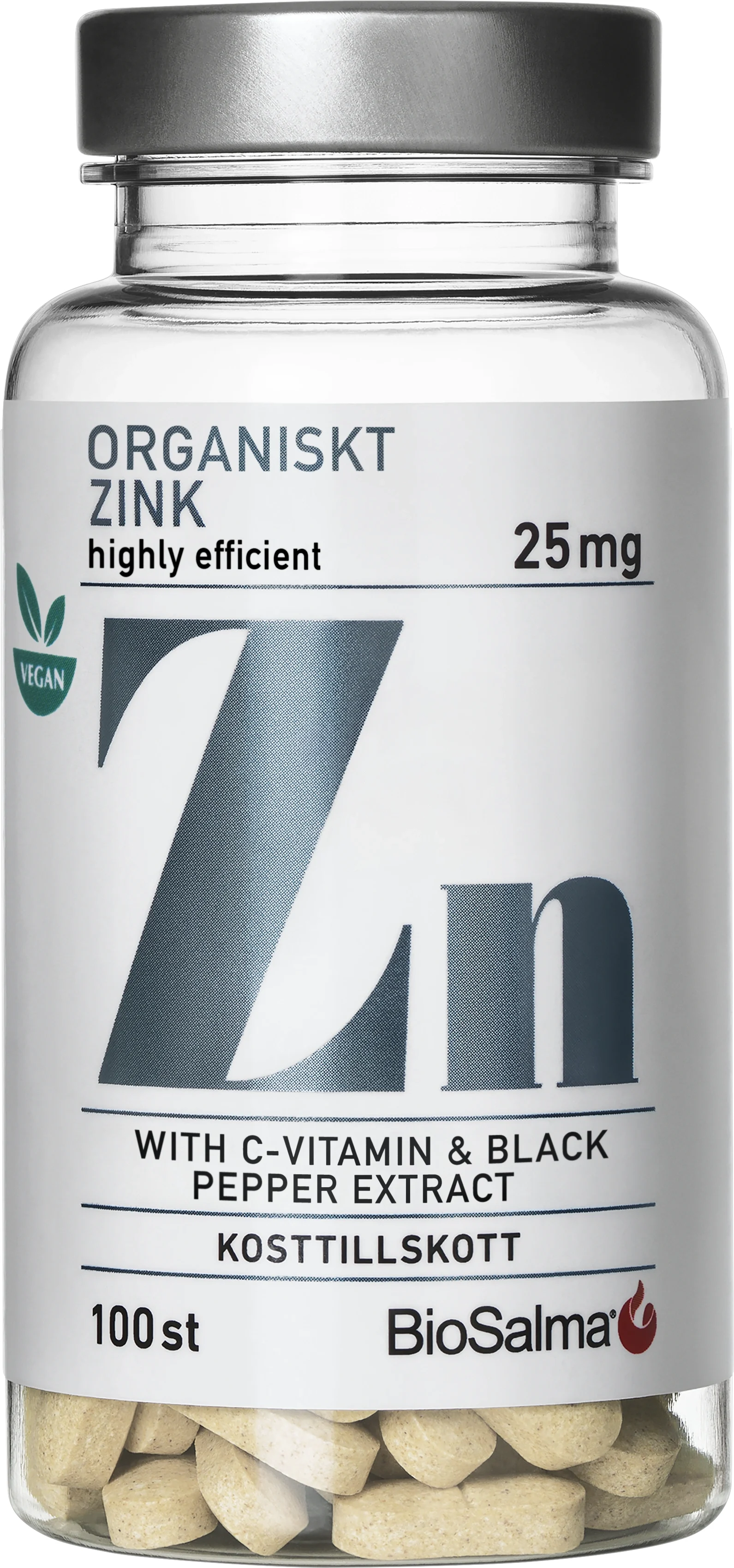 BioSalma Organiskt Zink 25 mg 100 tabletter - Zink