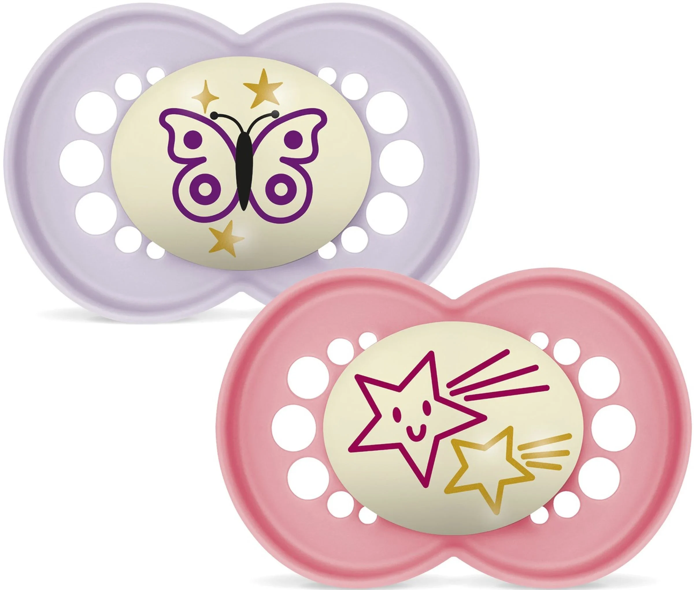 MAM Original Night Napp 16-36 mån Silk Pink 2-pack - Nappar