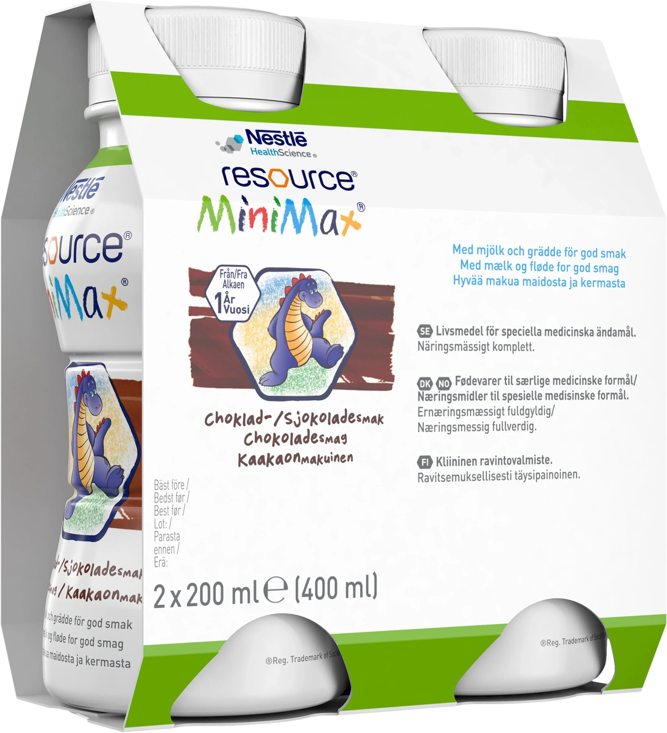 Resource MiniMax Choklad 2x200 ml - Näringsdrycker för barn