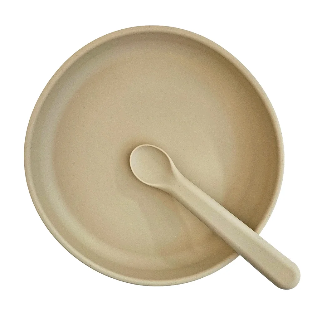 Summerville Tallrik och Sked Silikon Sandshell - Barntallrik & barnbestick