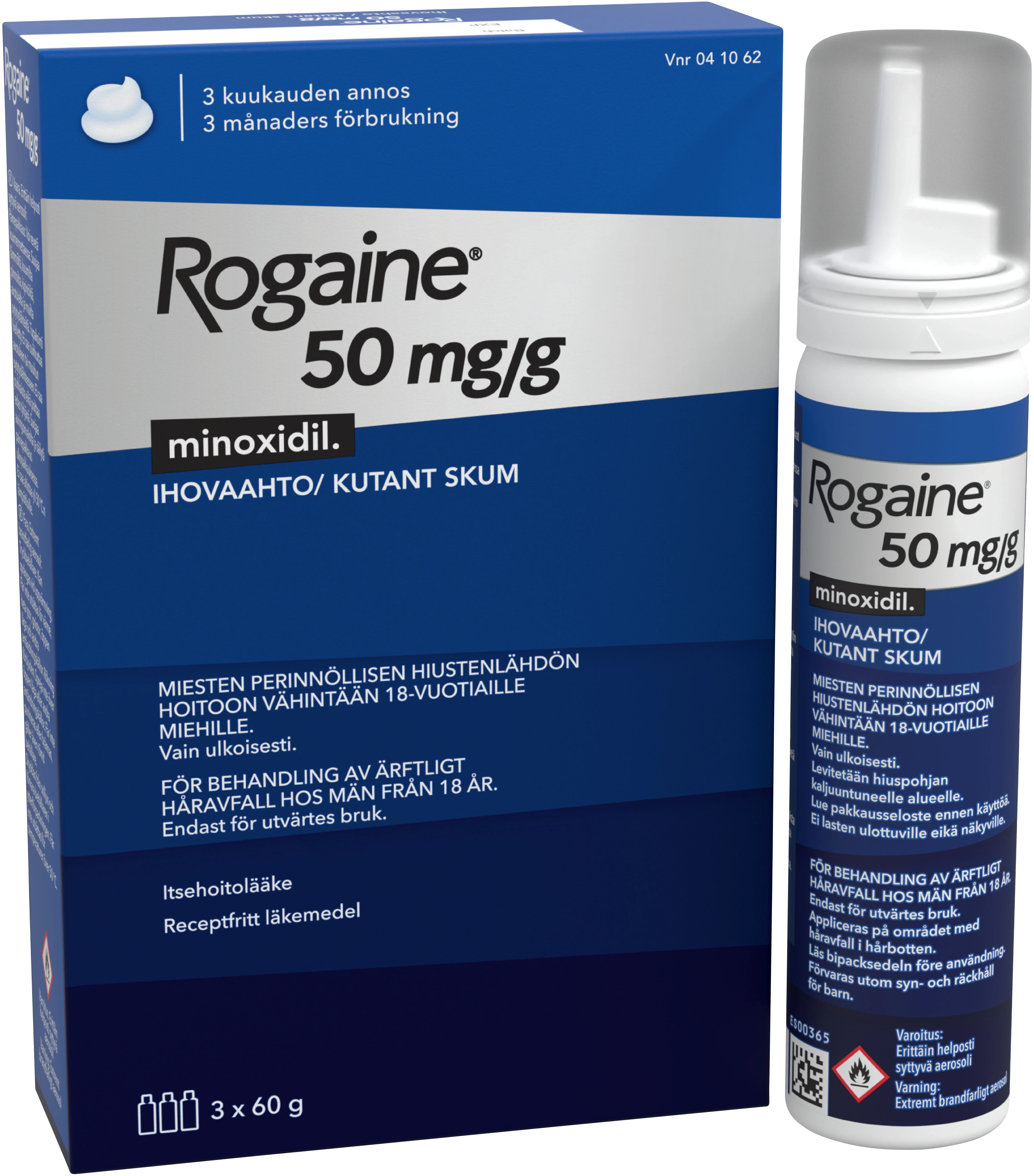 Rogaine Kutant skum 50mg/g Tryckbehållare 3x60g - Håravfall