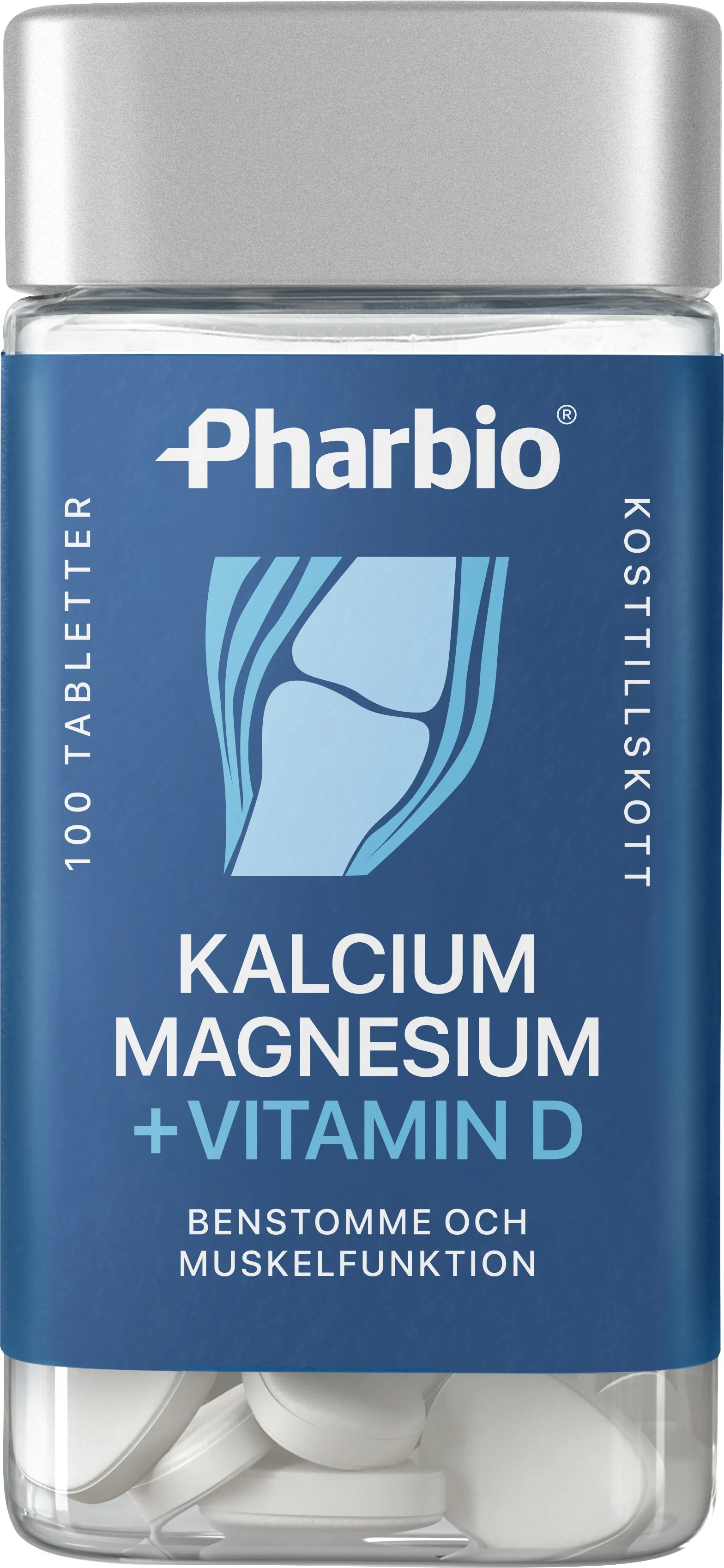 Pharbio Kalcium, Magnesium + D-vitamin Tablett 100 st - Magnesium