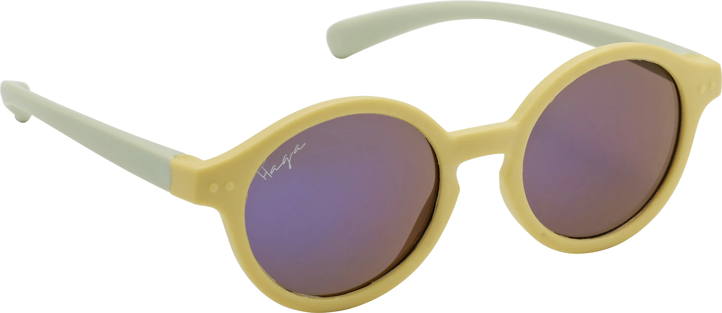 Haga Eyewear Shine Matt Light Yellow Mirror Lens - Solglasögon för barn & bebis