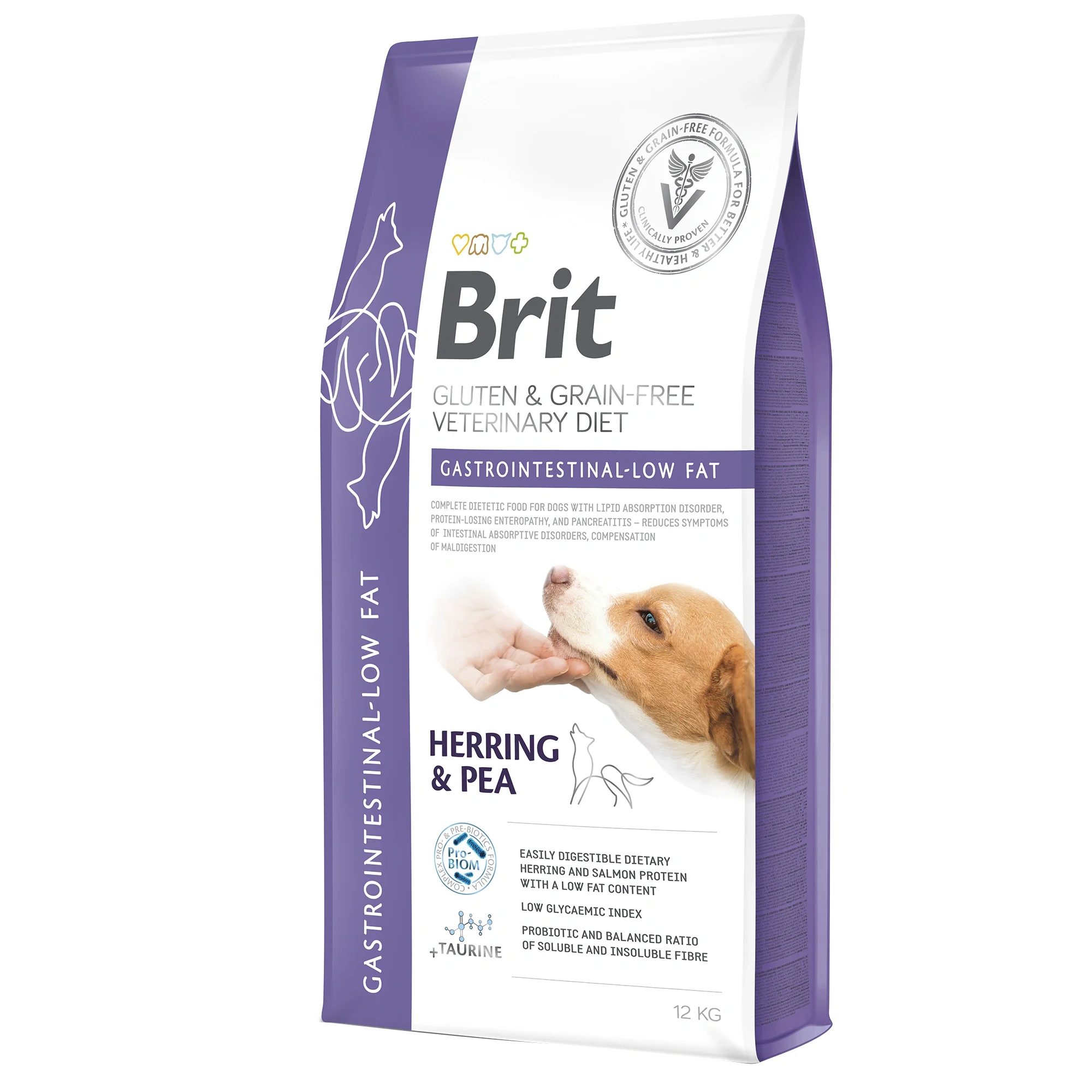 Brit Gluten & Grain-Free Veterinary Diet Dog Gastrointestinal Low fat 12 kg - Torrfoder hund