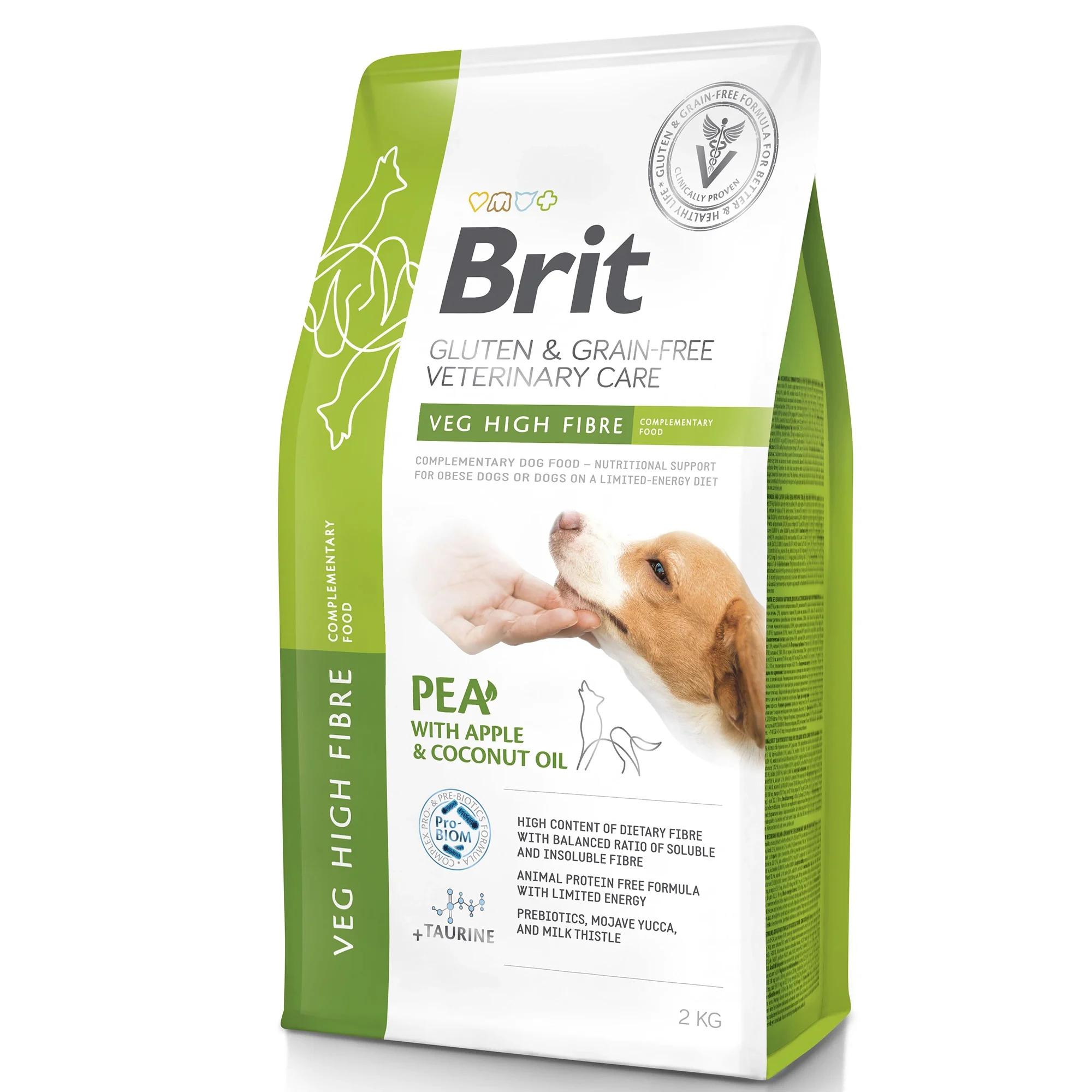 Brit Gluten & Grain-Free Veterinary Diet Dog Veg High Fibre 2 kg - Torrfoder hund