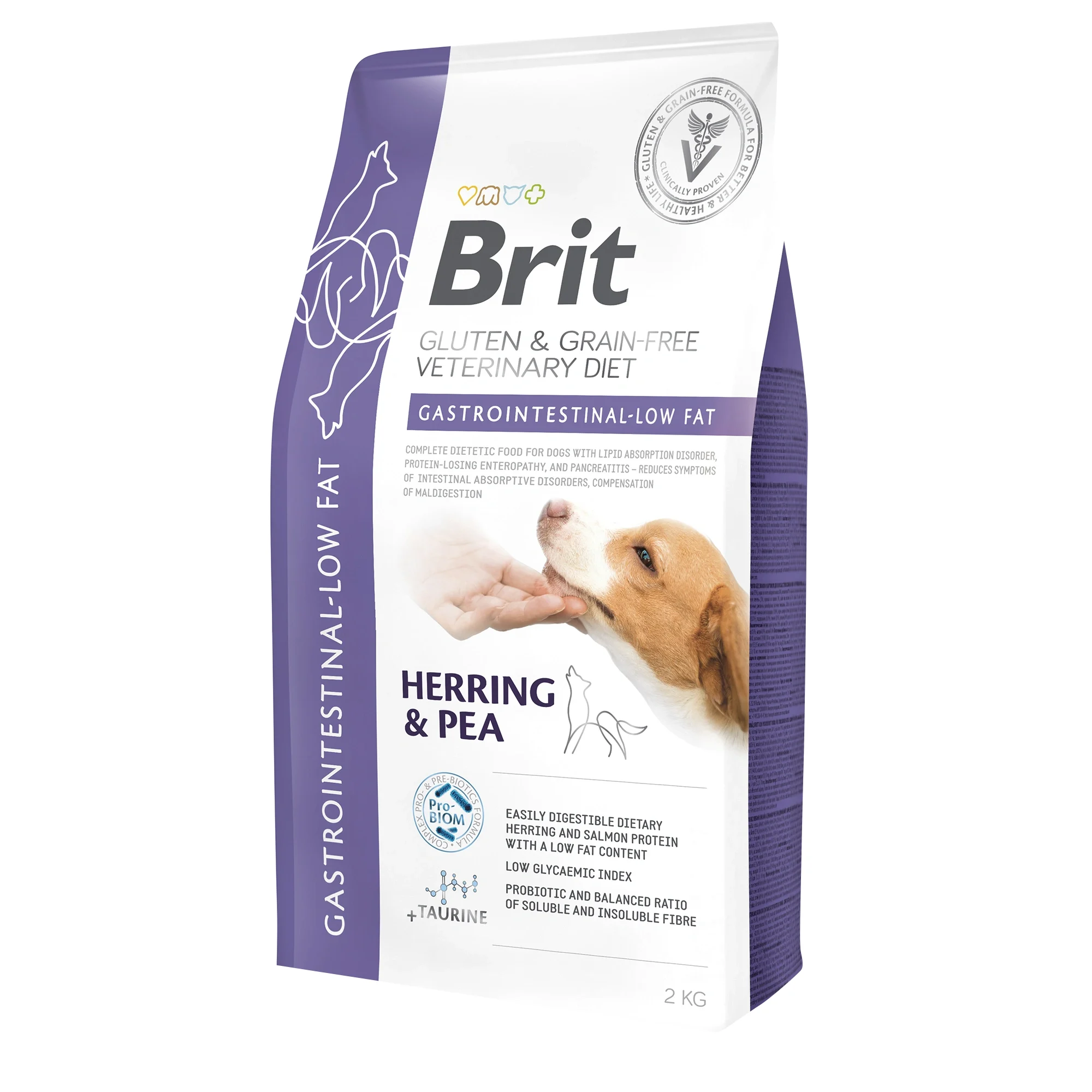 Brit Gluten & Grain-Free Veterinary Diet Dog Gastrointestinal Low fat 2 kg - Torrfoder hund