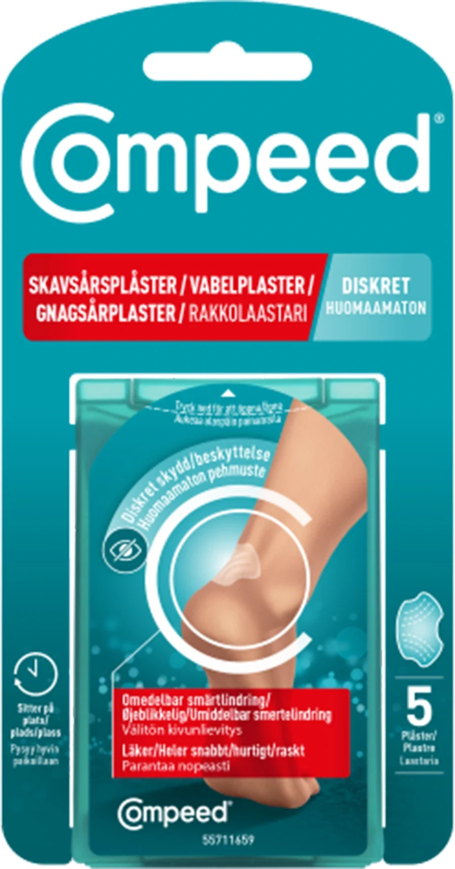 Compeed Skavsårsplåster Diskret 5 St - Skavsårsplåster