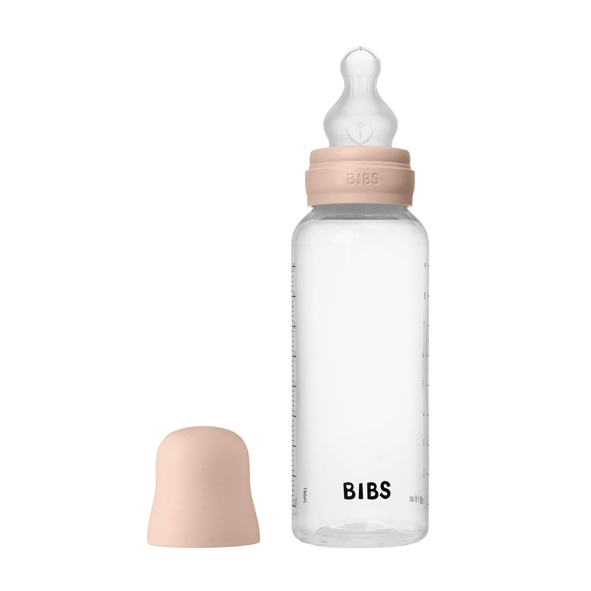 BIBS Baby Bottle Round Silicone Medium Flow Blush 270 ml