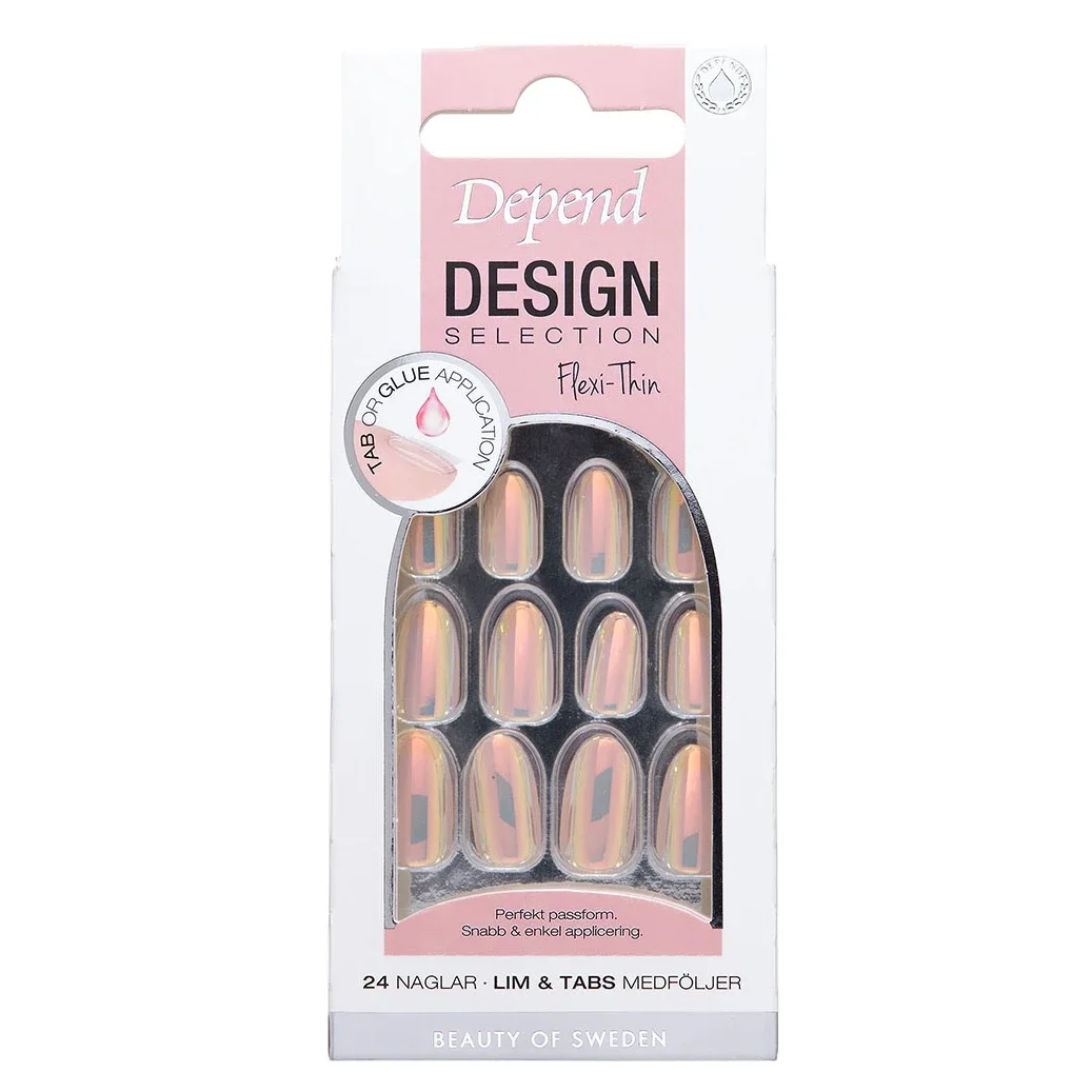 Depend Design Selection Oval 24 st Unicorn Chrome - Lösnaglar & nageldekorationer