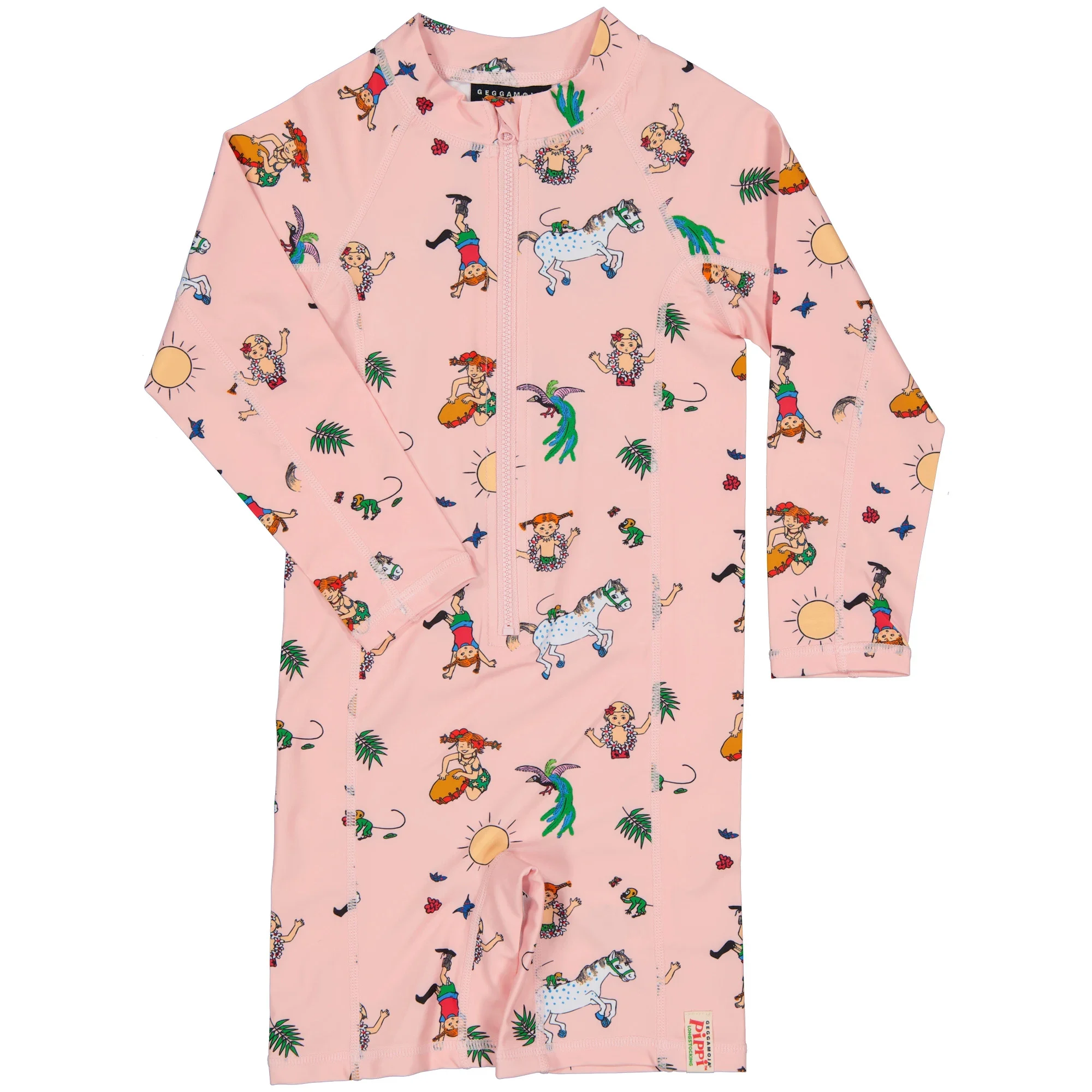 Geggamoja Pippi Långstrump UV-Dräkt Rosa 110/116 - UV-dräkt för barn