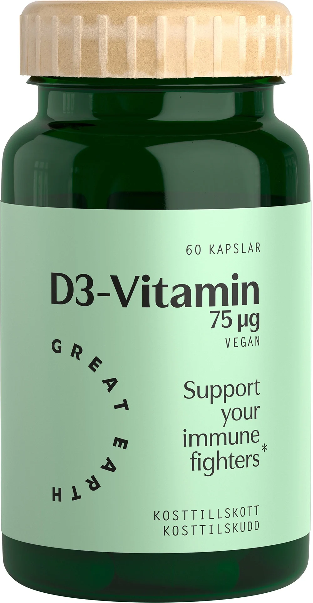 Great Earth Vitamin D3 Vegan 60 kapslar