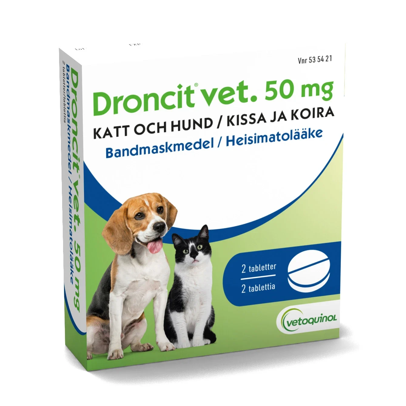 Droncit vet. tablett 50 mg 2 st - Bandmask hund