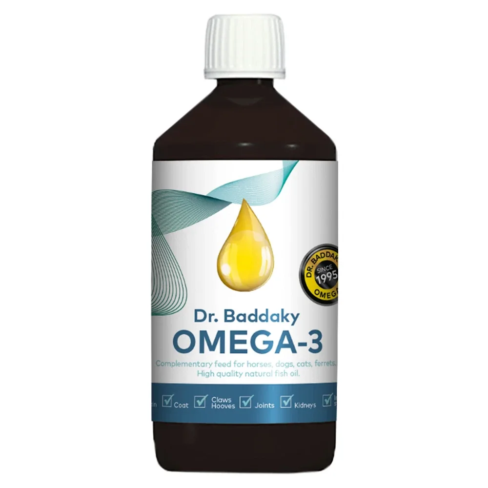 Dr. Baddaky Omega-3 Fiskolja 1000 ml - Fodertillskott hund