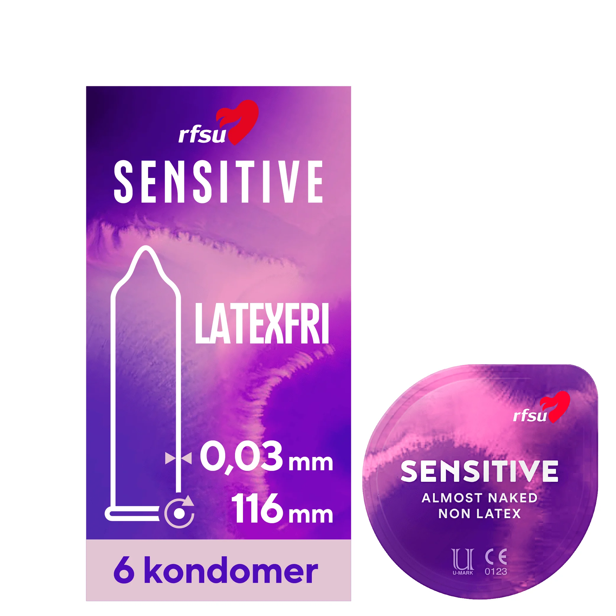 RFSU Sensitive kondom 6 st - Stora kondomer
