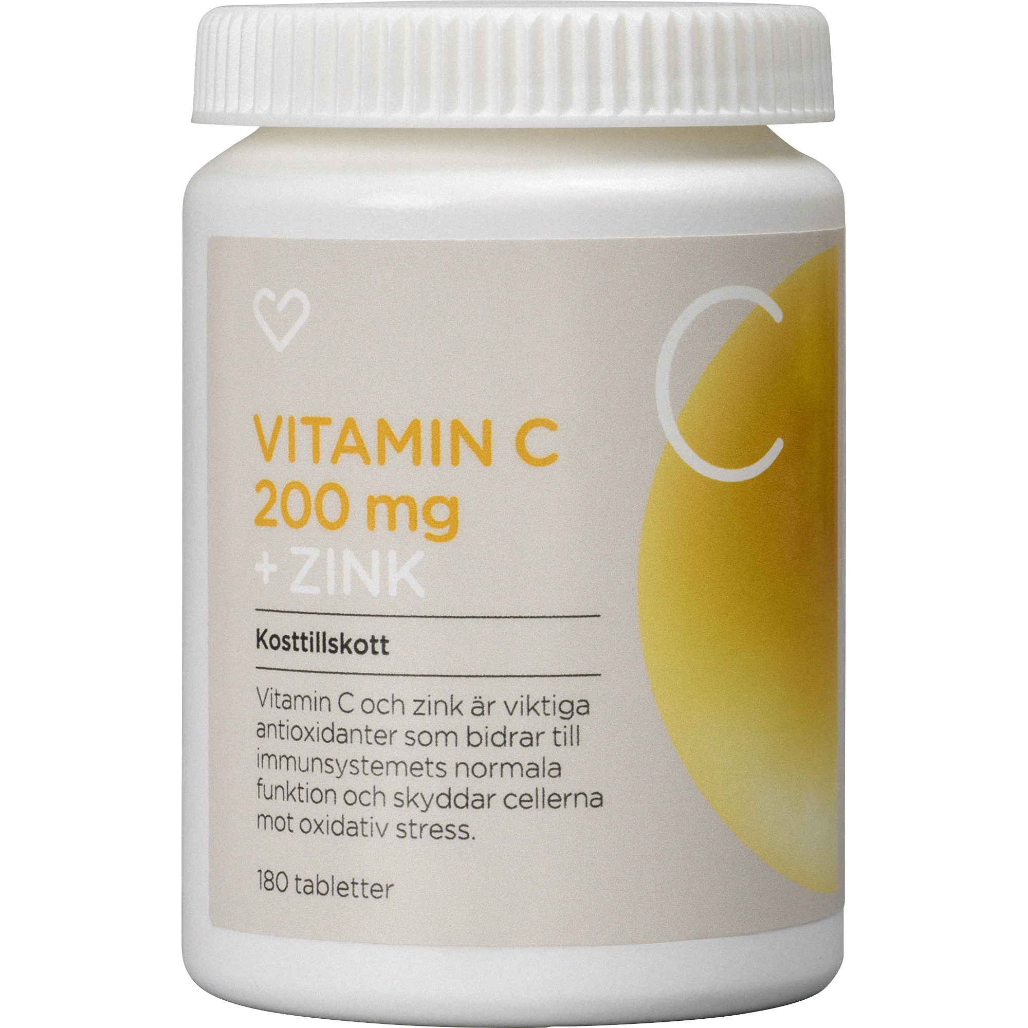 Hjärtats Vitamin C + Zink Tablett 180 st