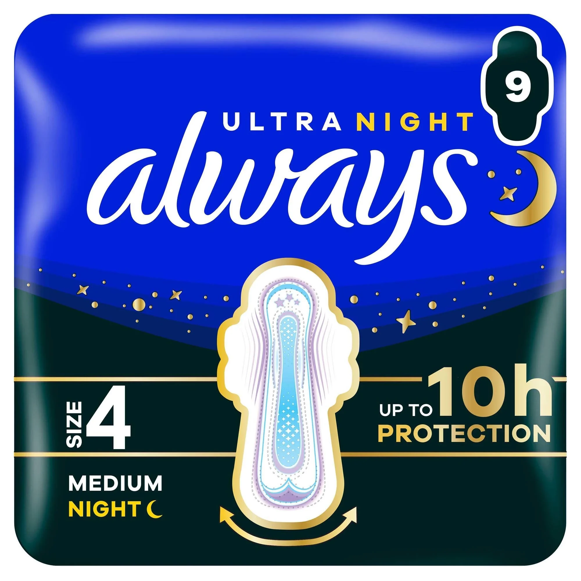 Always Ultra Secure Night Stl 4 Bindor Med Vingar 9 st - Nattbindor