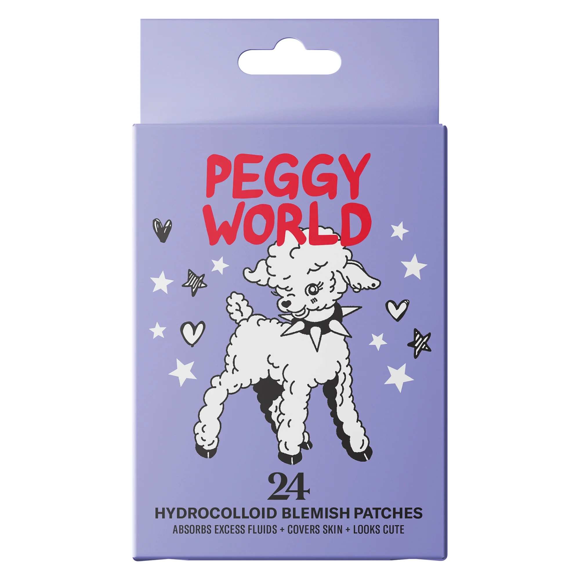 Peggy World Blemish Patches Hearts and Stars Purple 24 st