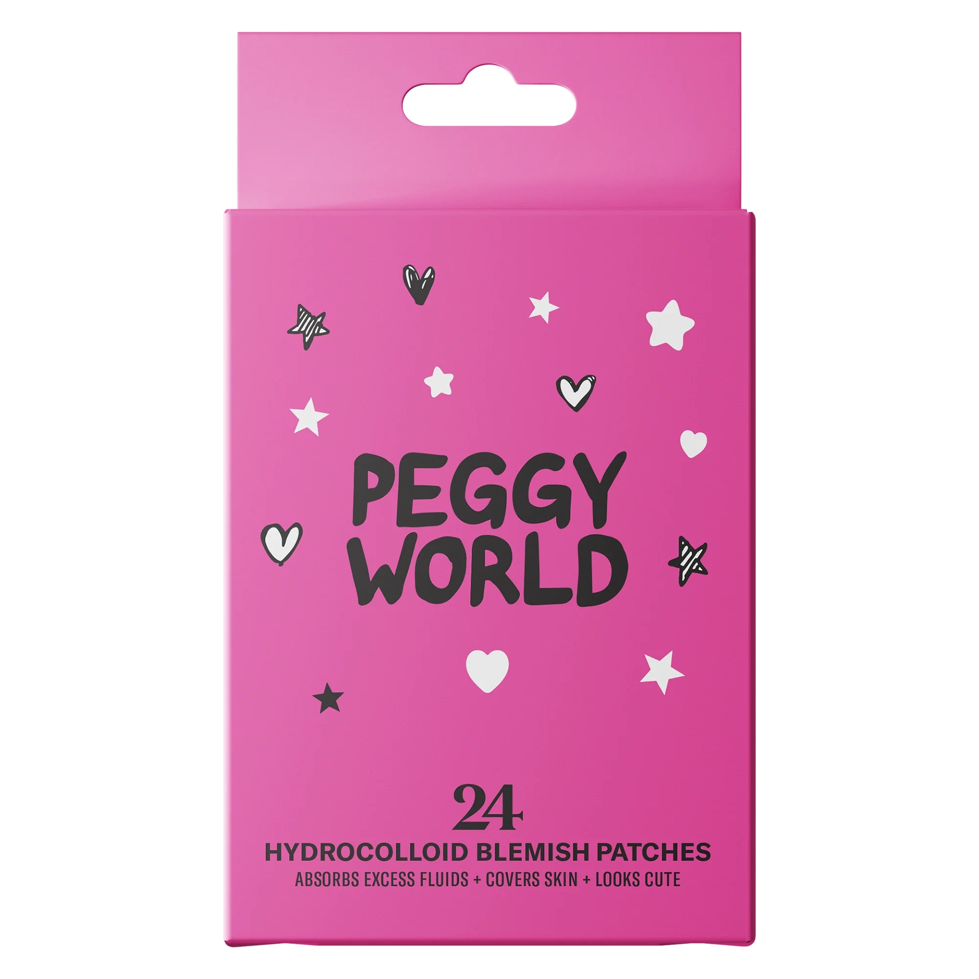 Peggy World Blemish Patches Hearts and Stars Hot Pink 24 st