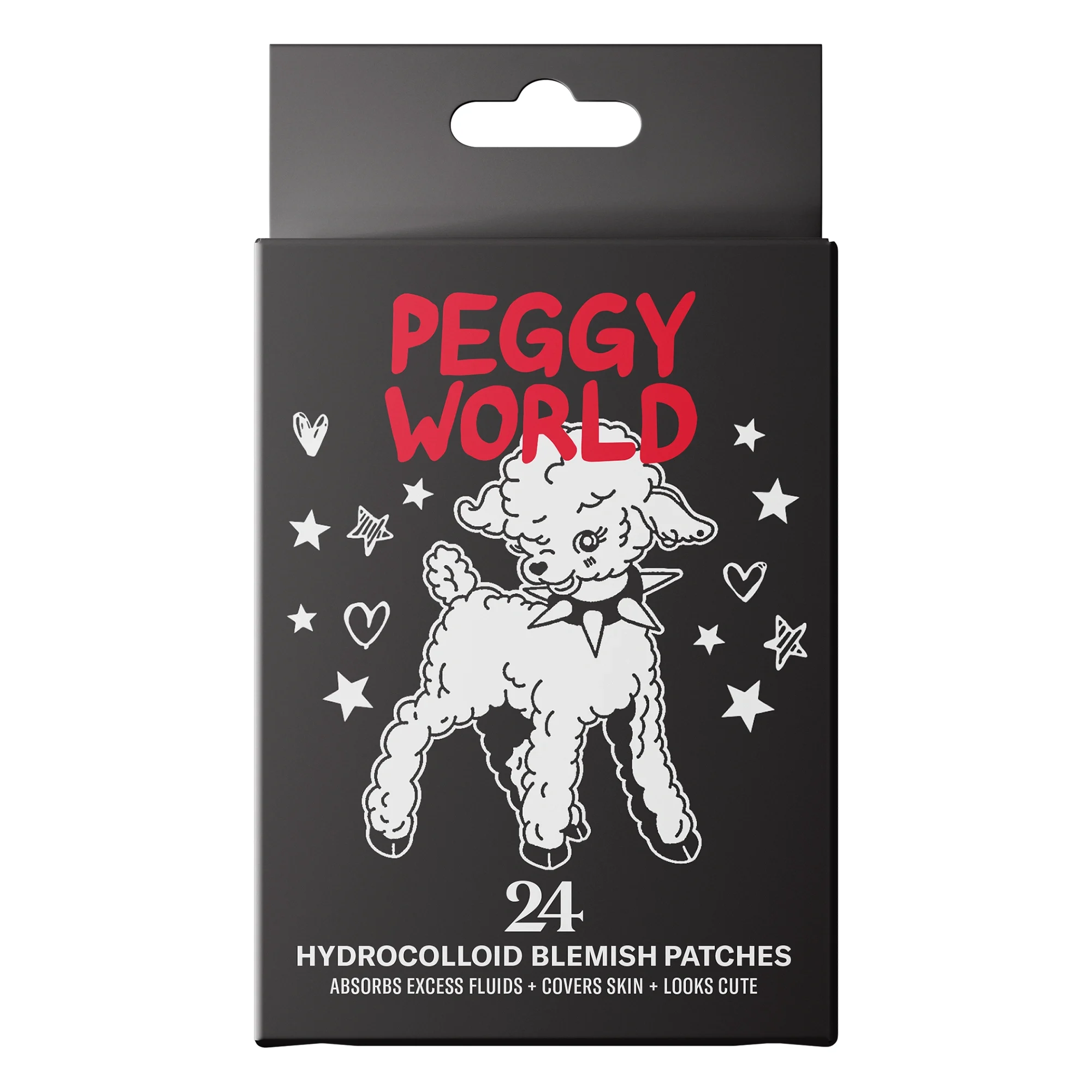Peggy World Blemish Patches Hearts and Stars Black 24 st