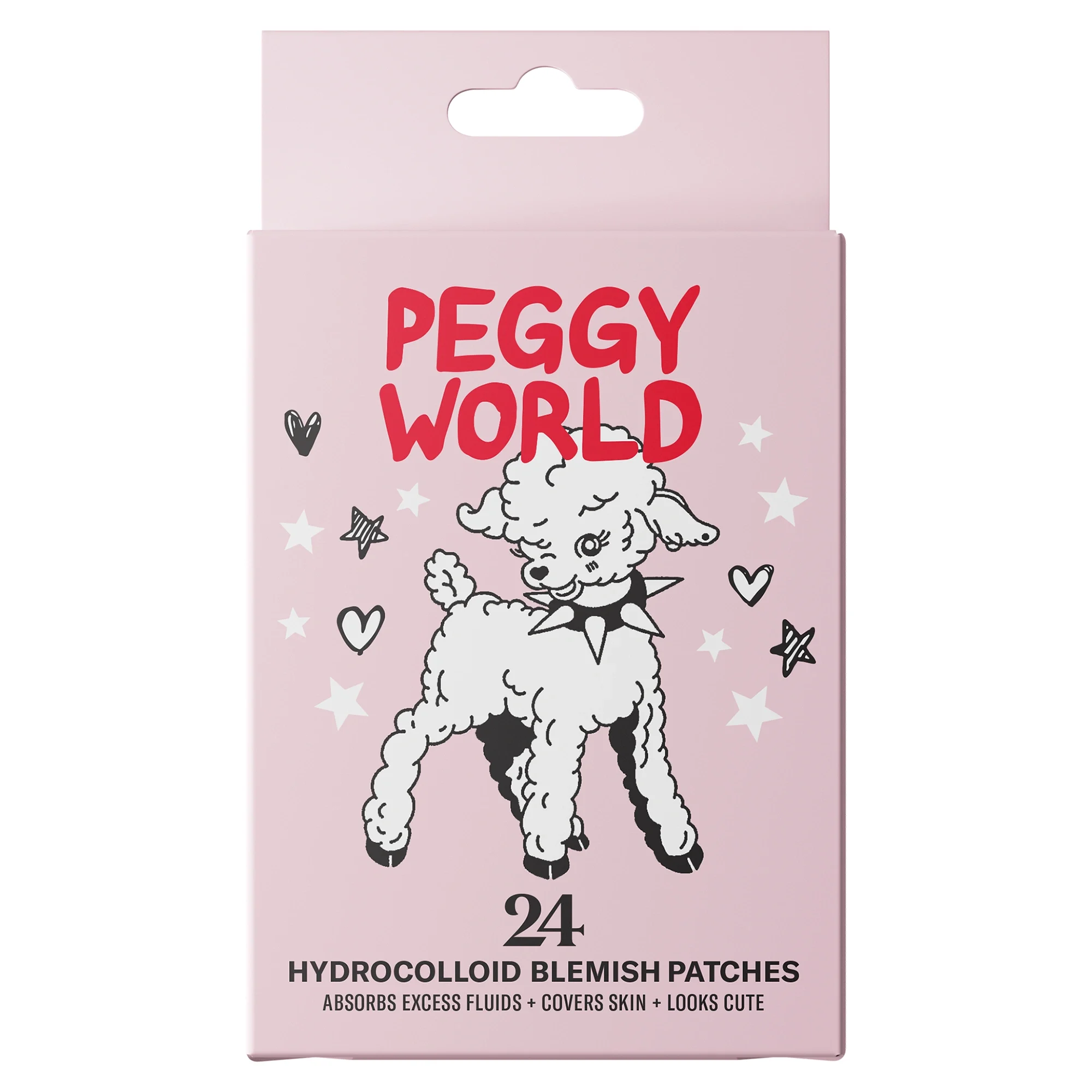 Peggy World Blemish Patches Hearts and Stars Pink 24 st
