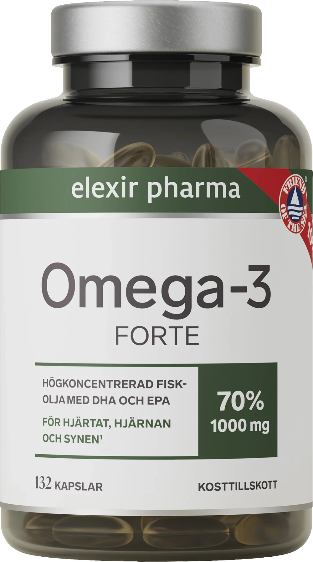 Elexir Pharma Omega-3 Forte 1000 mg 132 kapslar - Omega 3