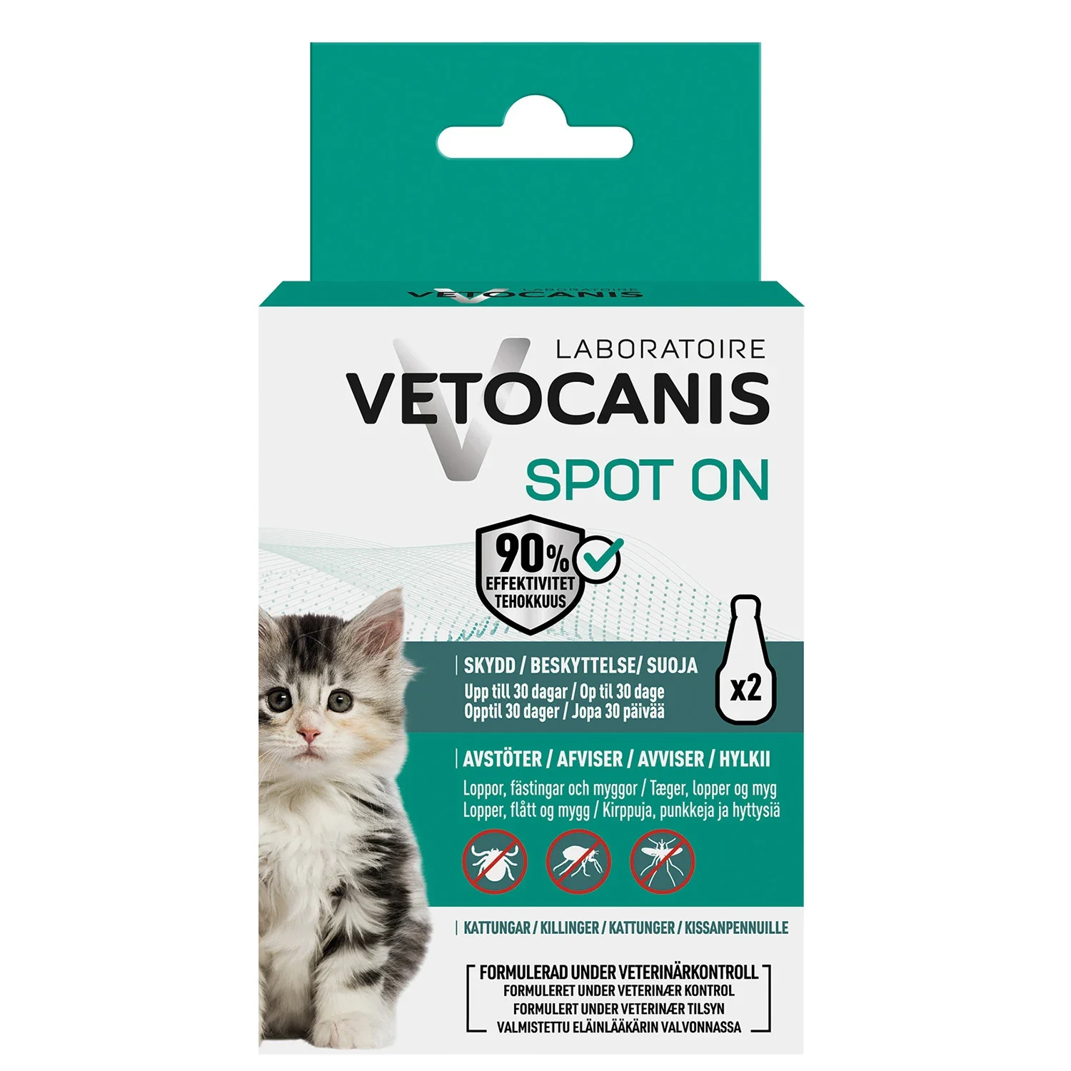 Vetocanis Anti-parasit Spot on Kattunge 2x0,6 ml - Fästingmedel & fästinghalsband för katt