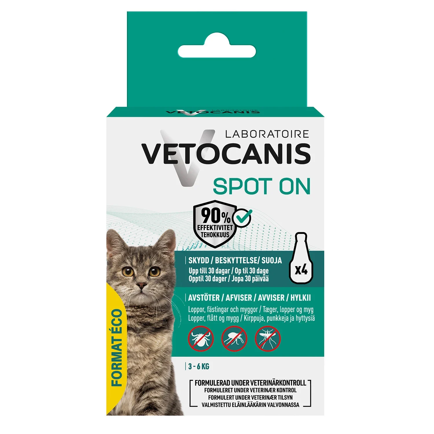 Vetocanis Anti-parasit Spot on Katt Economy pack 4x1,2 ml - Fästingmedel & fästinghalsband för katt