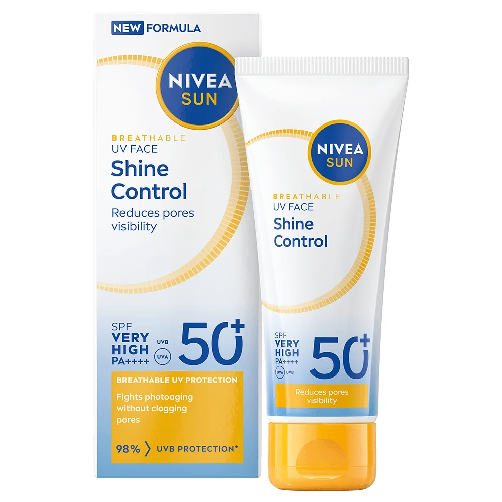 NIVEA Sun UV Face Shine Control Cream SPF 50+, 40 ml - Solskydd ansikte