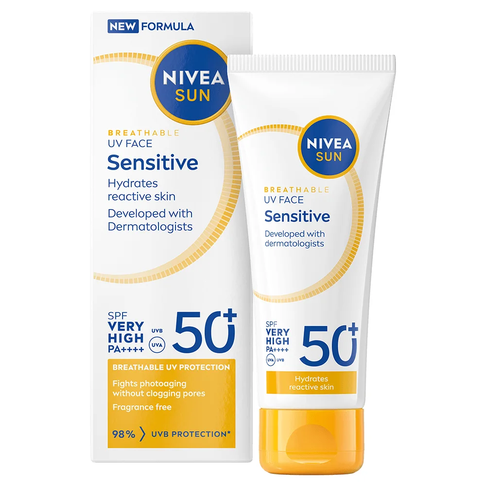 NIVEA Sun UV Face Sensitive Cream SPF 50+, 40 ml