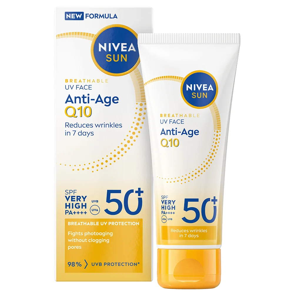 NIVEA Sun UV Face Anti-Age Q10 Cream SPF 50+, 40 ml