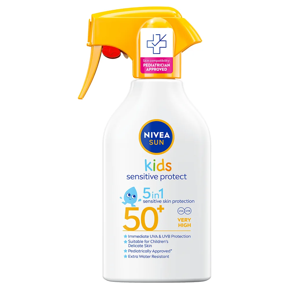NIVEA Sun Kids Sensitive Protect Sun Trigger Spray SPF 50+, 250 ml - Solkräm för barn