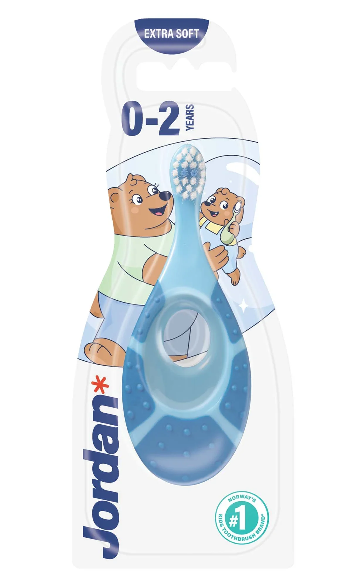 Jordan Step by Step tandborste 0-2 år, blandade färger - Tandborstar för barn & bebis