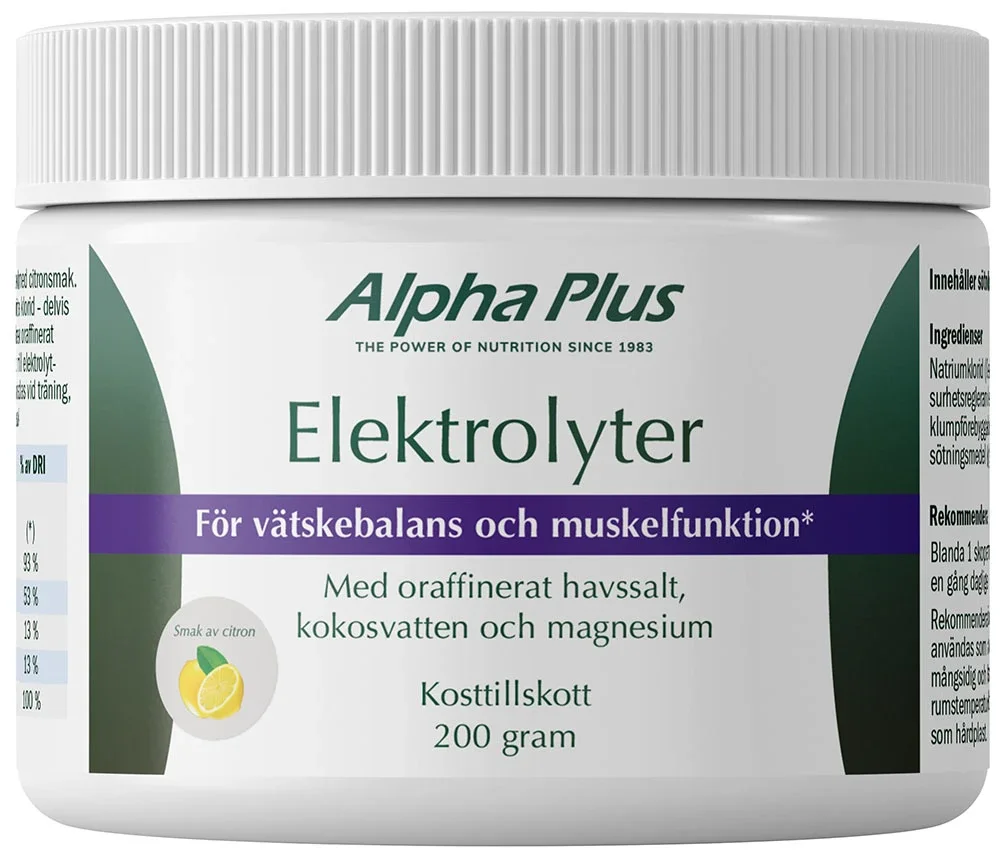 Alpha Plus Elektrolyter 200 g - Elektrolytpulver
