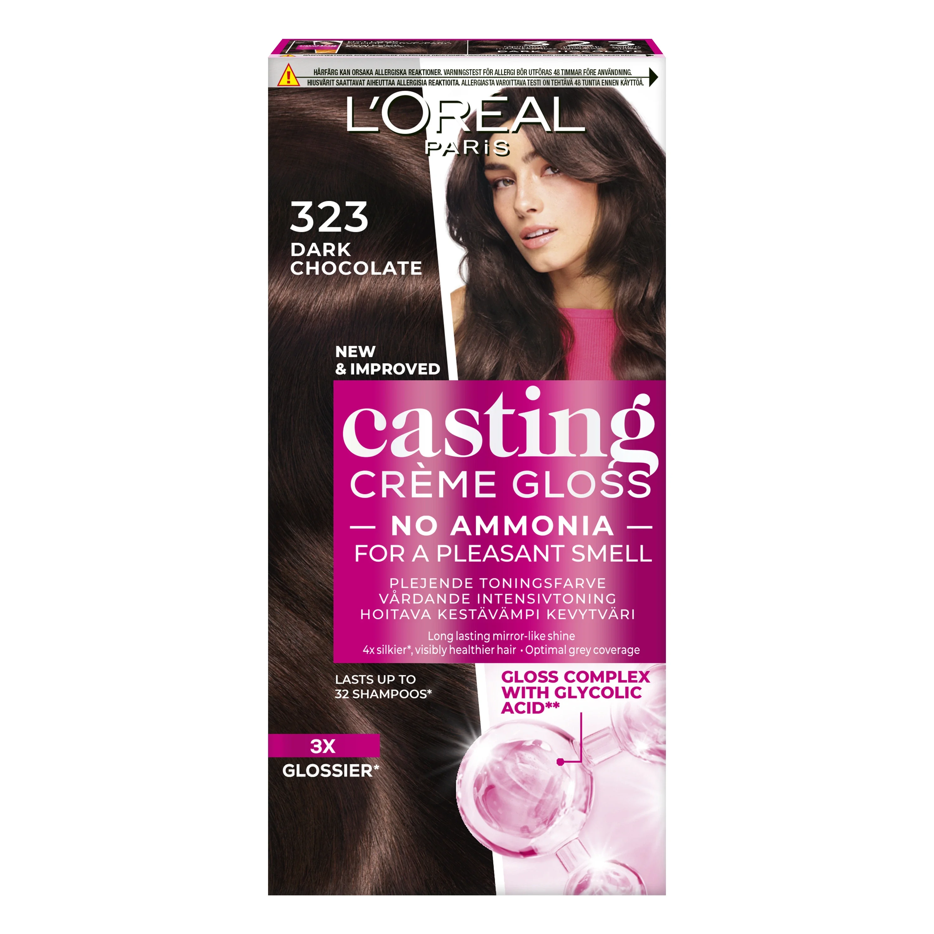 L'Oréal Paris Casting Crème Gloss Semi-Permanent Hårfärg 1-pack 323 Dark Chocolate