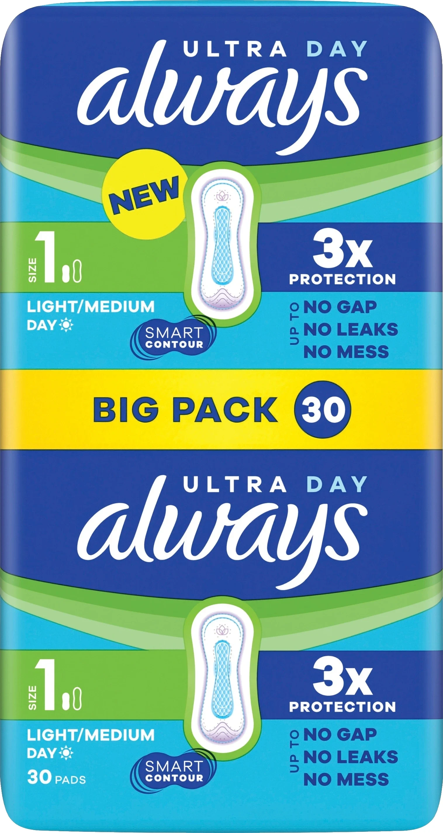 Always Ultra 1 Normal Bindor utan vingar BigPack 30 st - Bindor