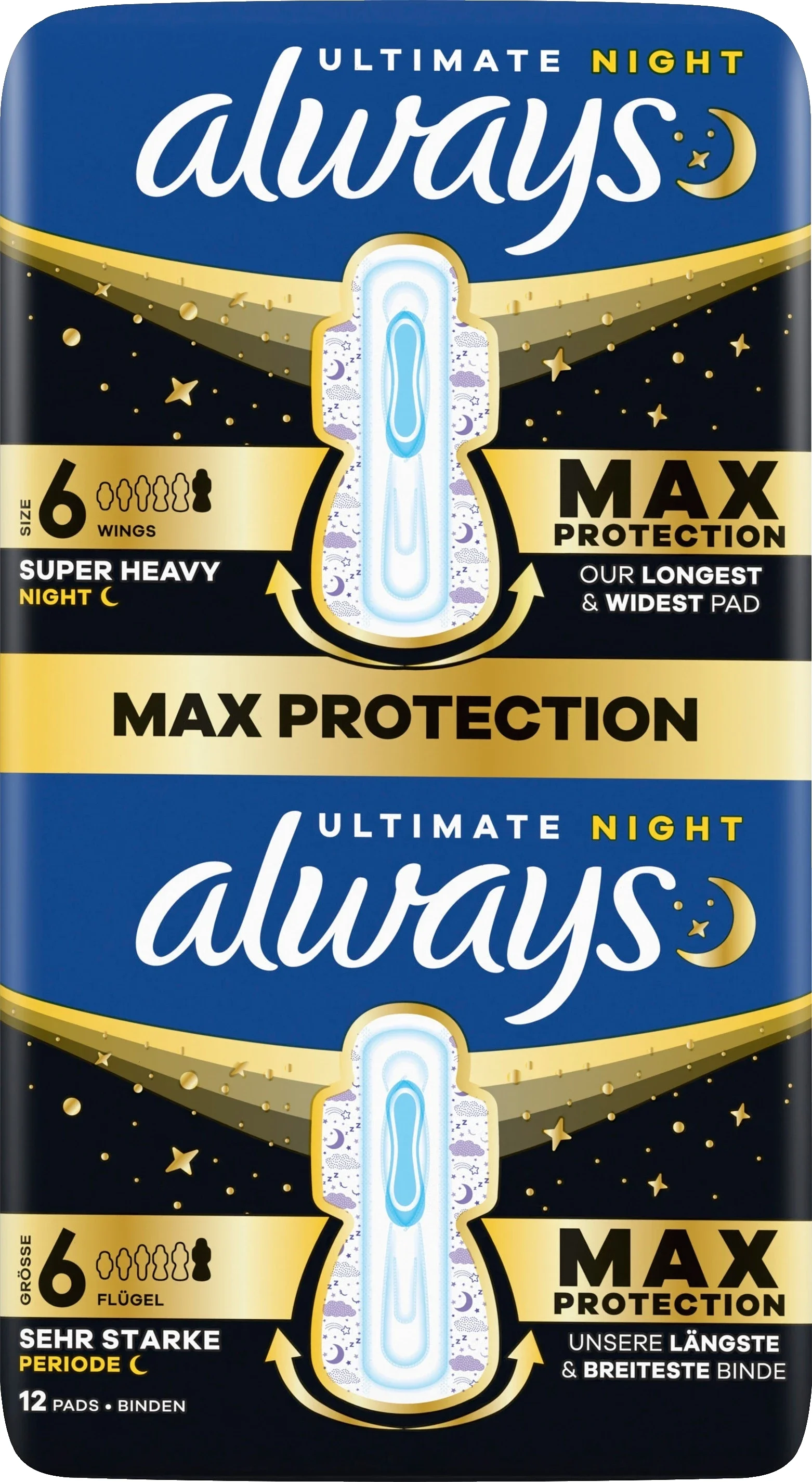 Always Ultra 6 Ultimate Night Bindor BigPack 12 st - Nattbindor